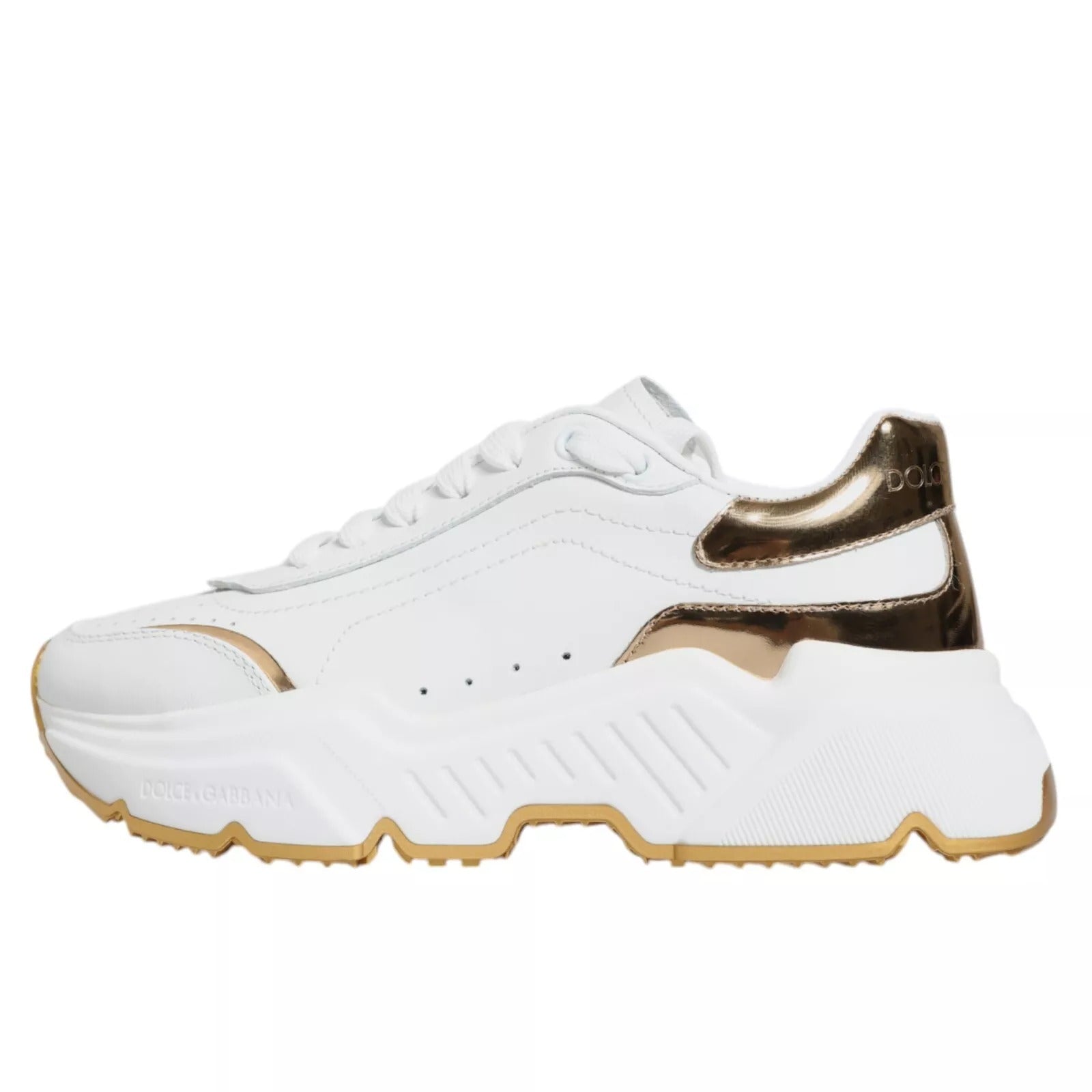 Dolce & Gabbana White Gold Daymaster Low Top Sneakers Shoes | Regal Royce