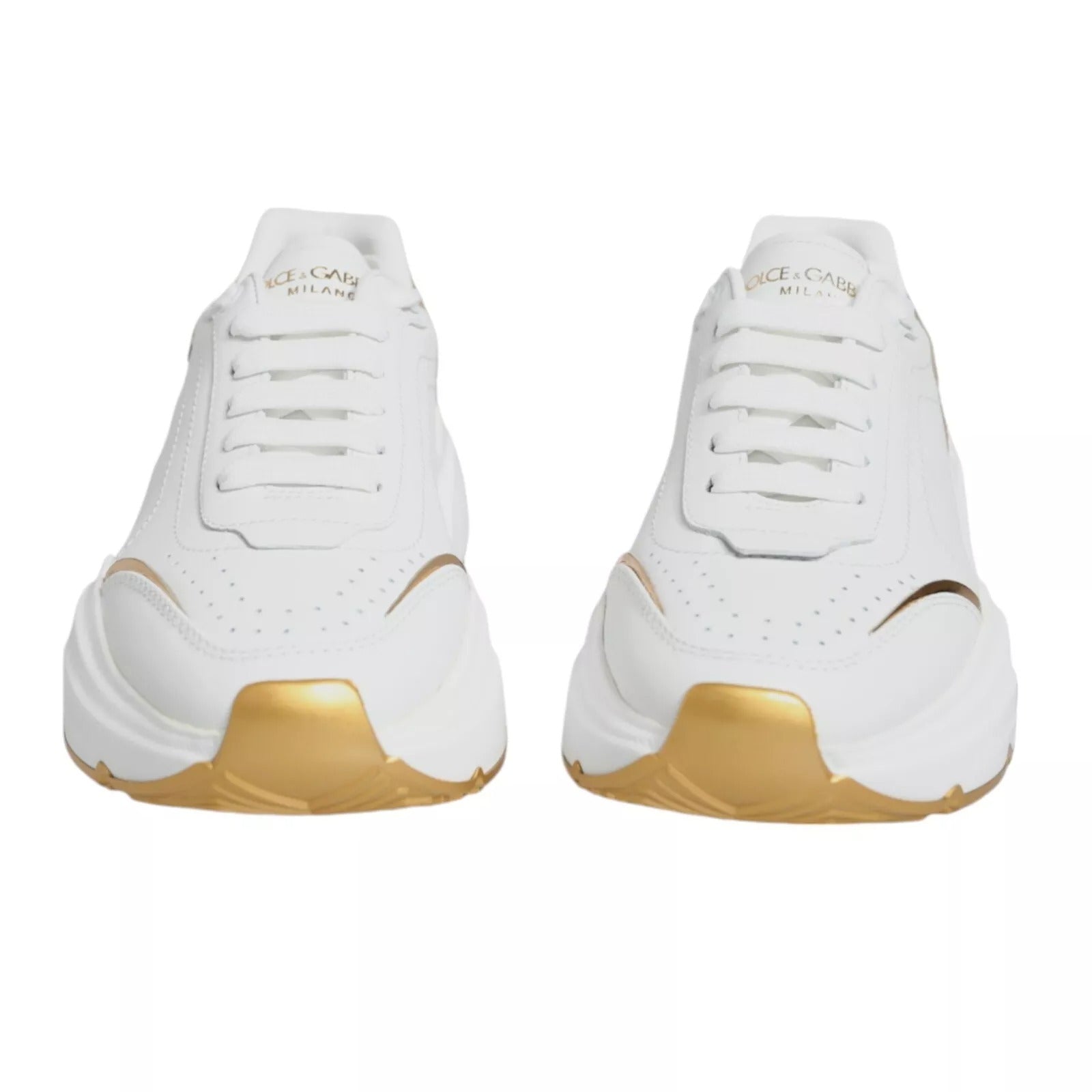 Dolce & Gabbana White Gold Daymaster Low Top Sneakers Shoes | Regal Royce