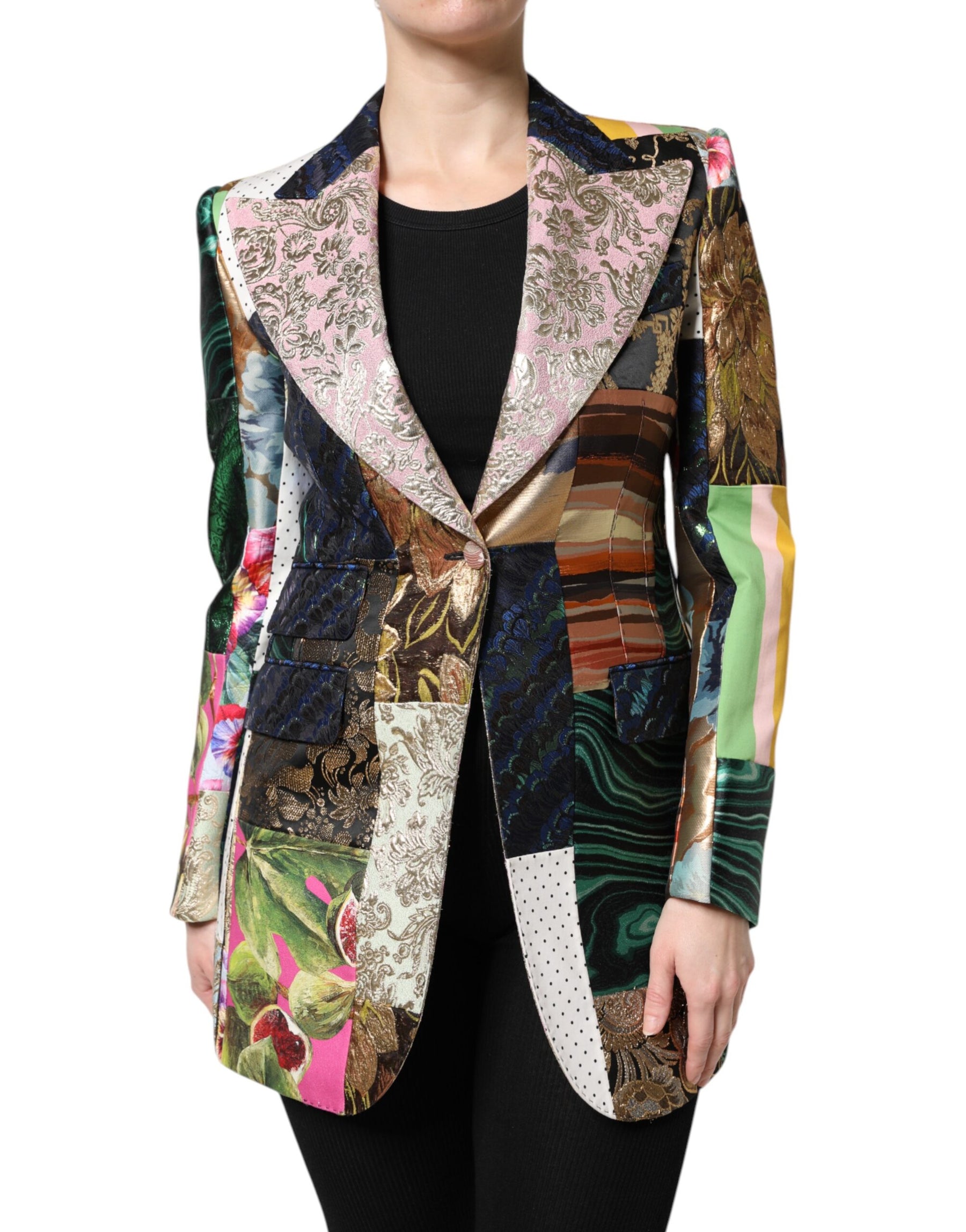 Dolce & Gabbana Multicolor Floral Patchwork Jacquard Jacket | Regal Royce