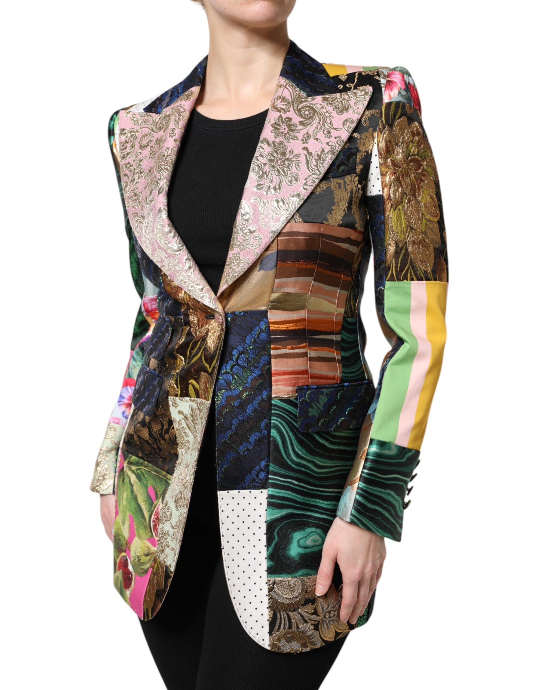 Dolce & Gabbana Multicolor Floral Patchwork Jacquard Jacket | Regal Royce