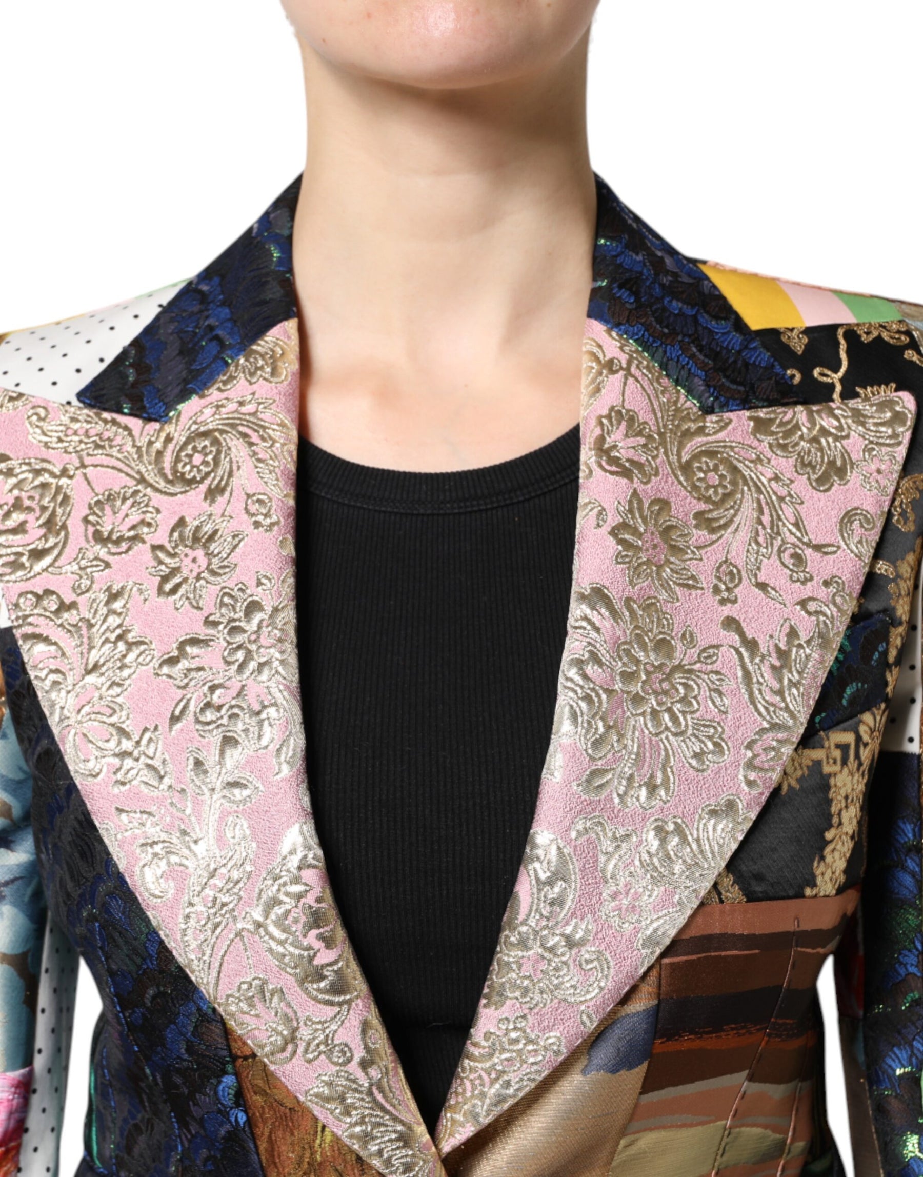 Dolce & Gabbana Multicolor Floral Patchwork Jacquard Jacket | Regal Royce