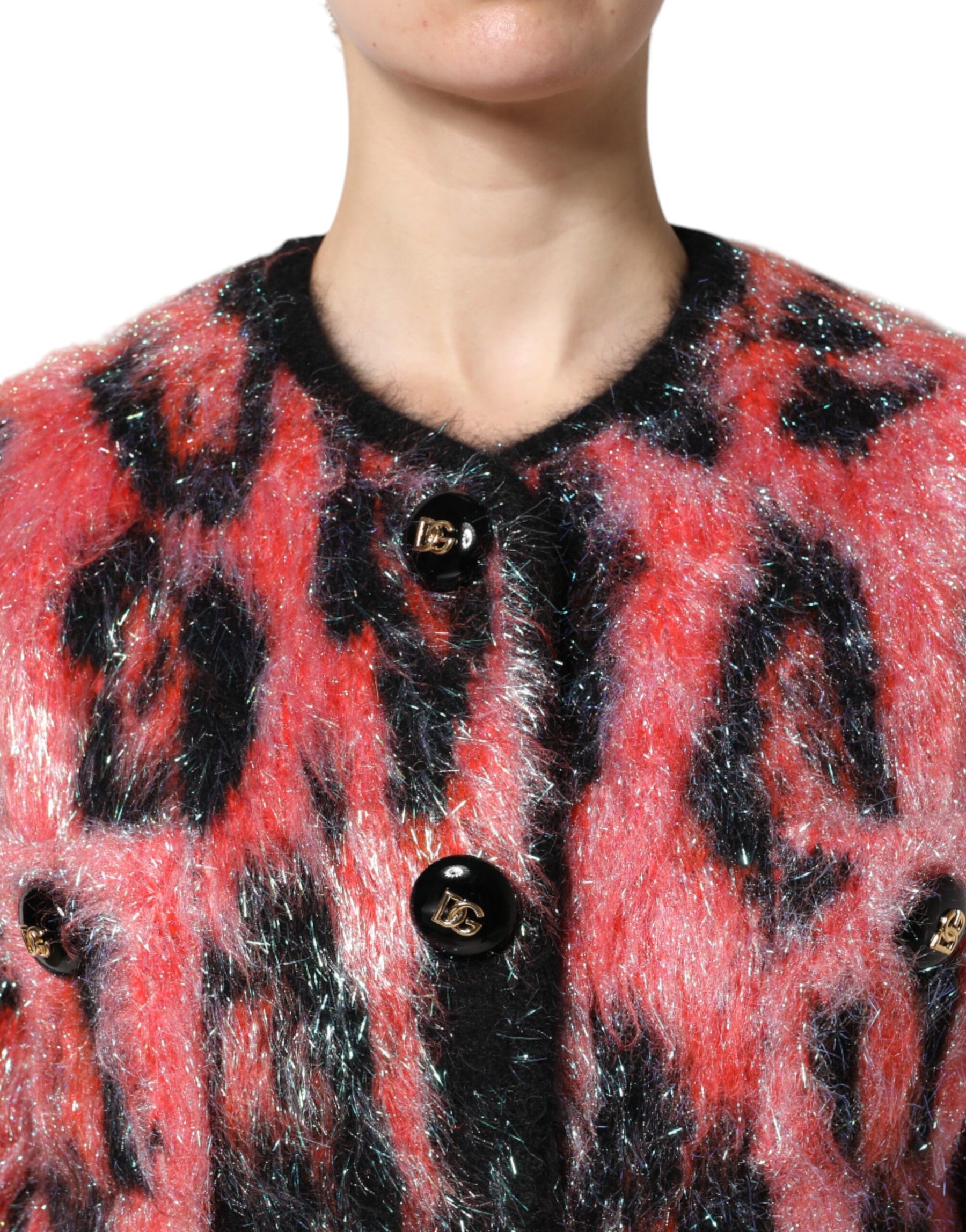 Dolce & Gabbana Red Mohair Wool Button Down Cardigan Sweater | Regal Royce