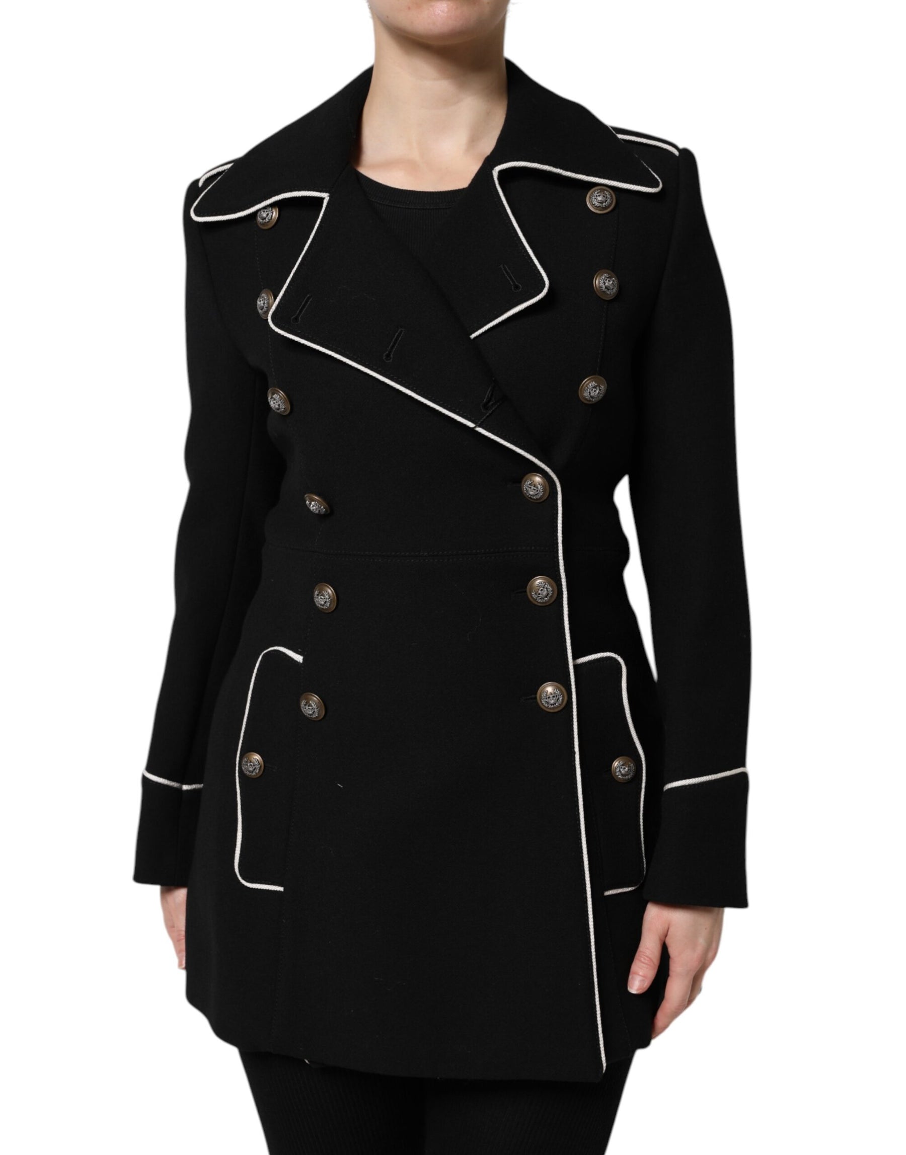 Dolce & Gabbana Black Wool Double Breasted Blazer Jacket | Regal Royce