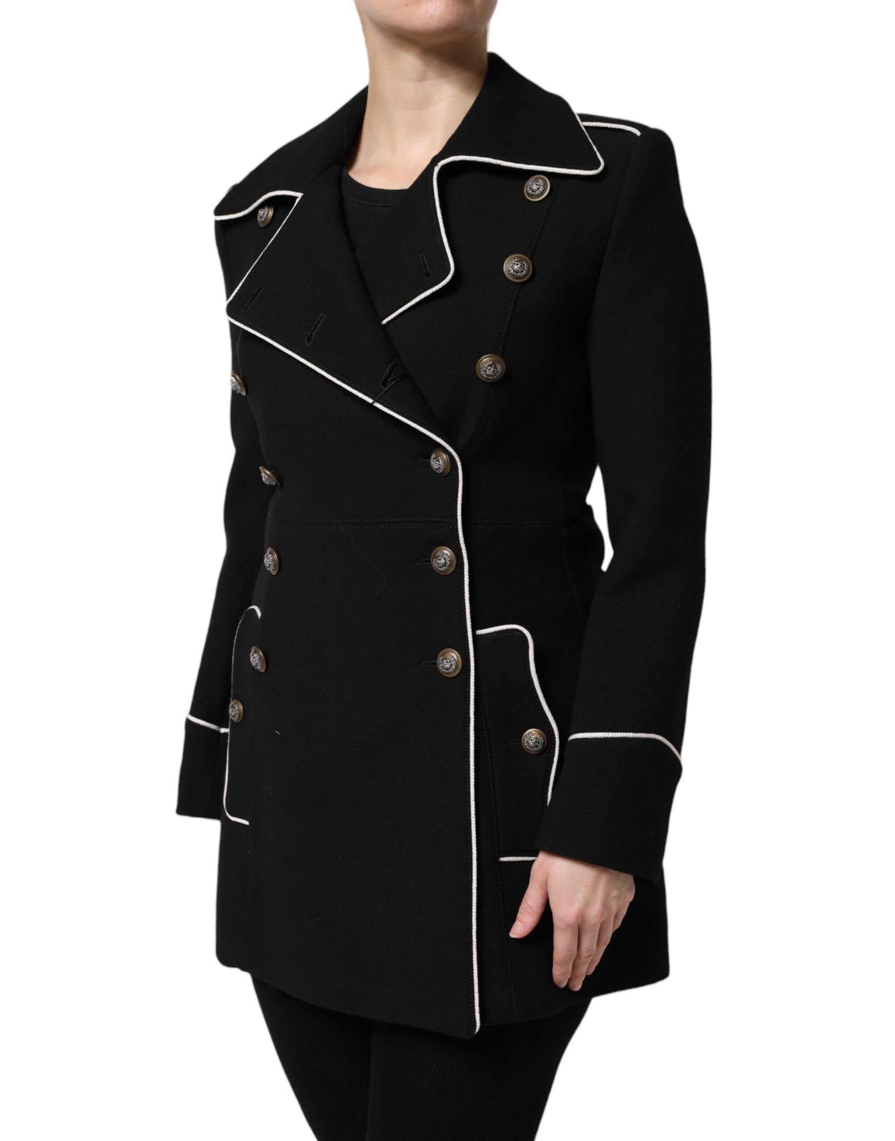 Dolce & Gabbana Black Wool Double Breasted Blazer Jacket | Regal Royce