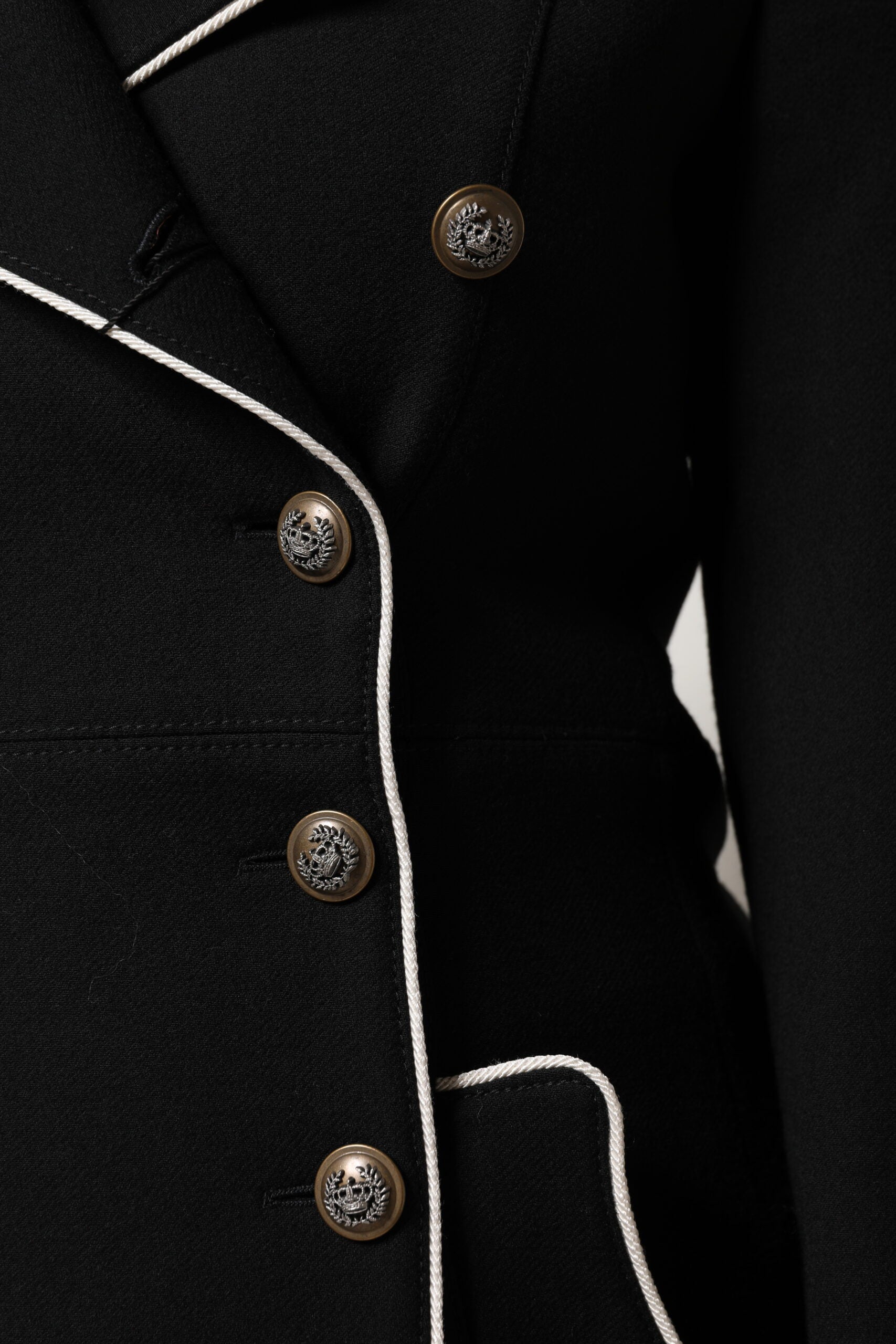 Dolce & Gabbana Black Wool Double Breasted Blazer Jacket | Regal Royce