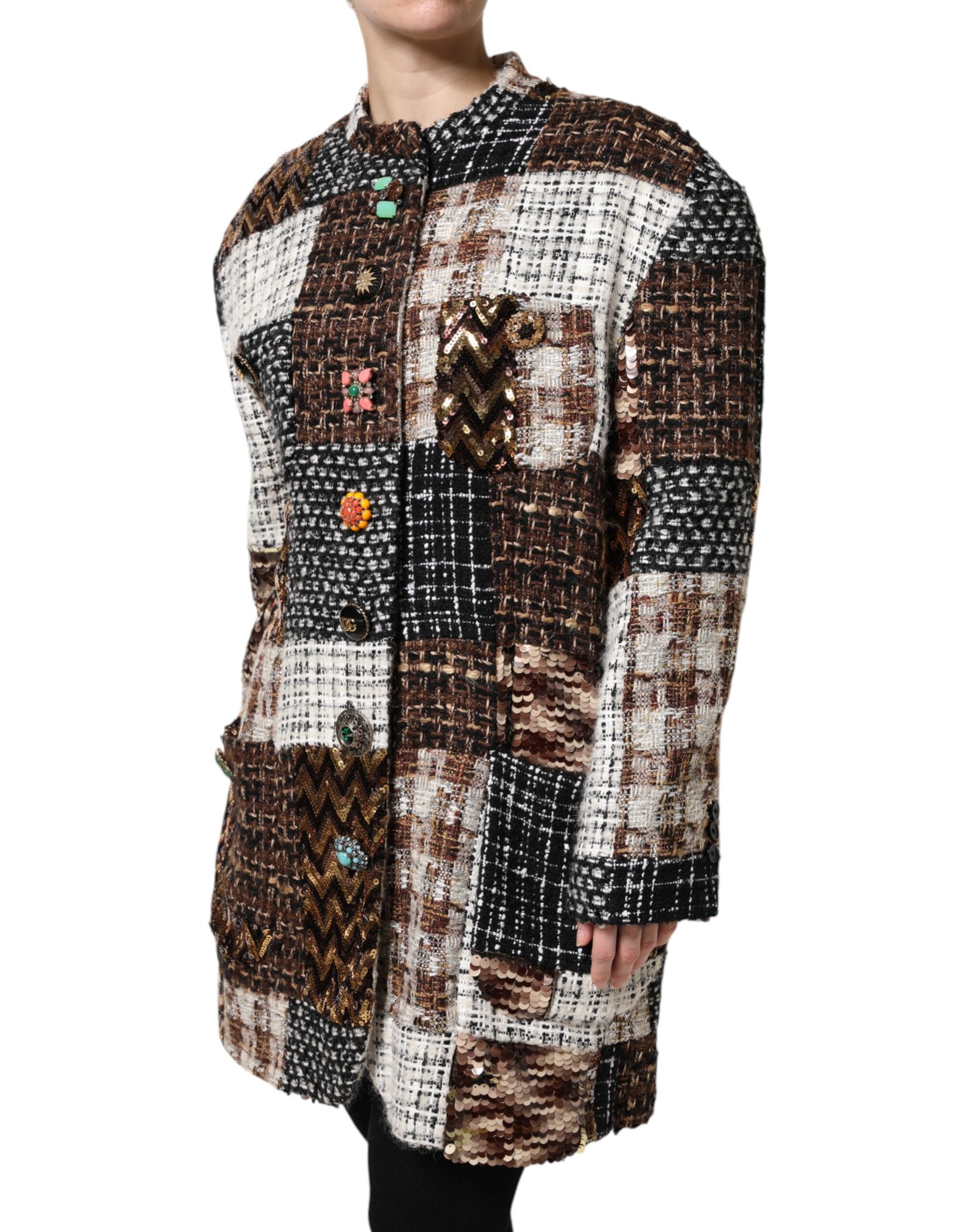 Dolce & Gabbana Multicolor Patchwork Button Down Jacket | Regal Royce