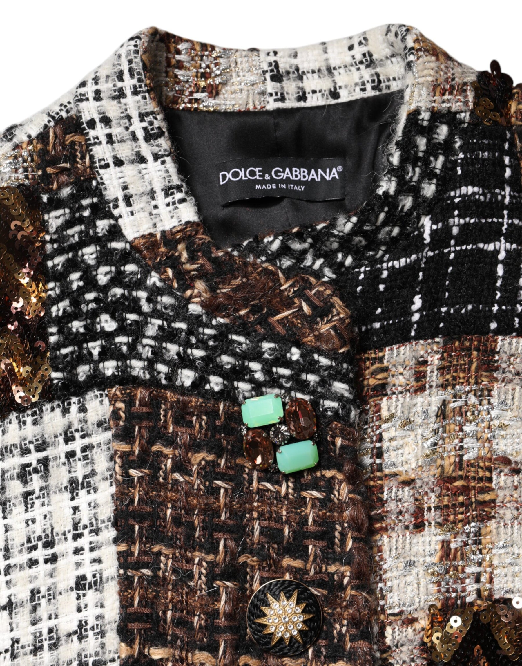 Dolce & Gabbana Multicolor Patchwork Button Down Jacket | Regal Royce