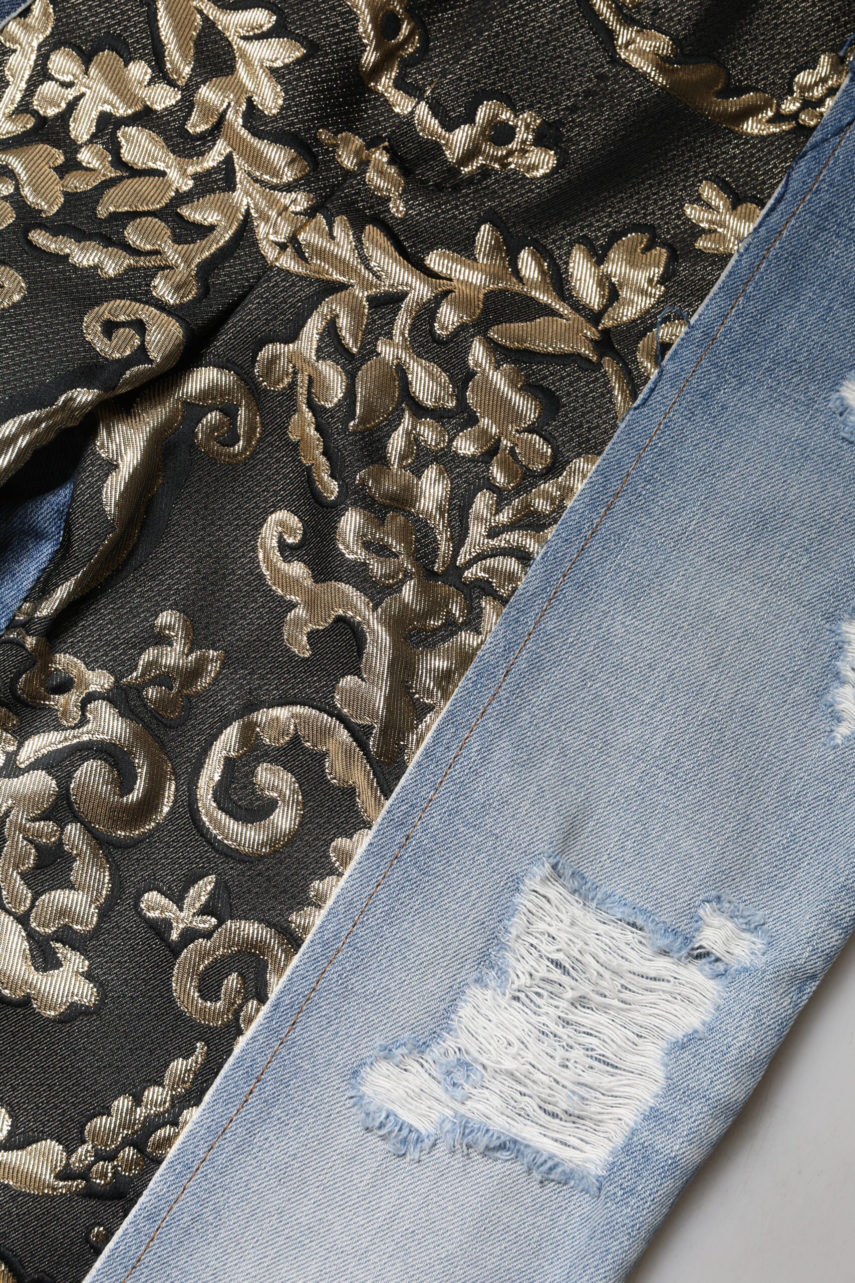 Dolce & Gabbana Multicolor Patchwork High Waist Denim Jeans | Regal Royce