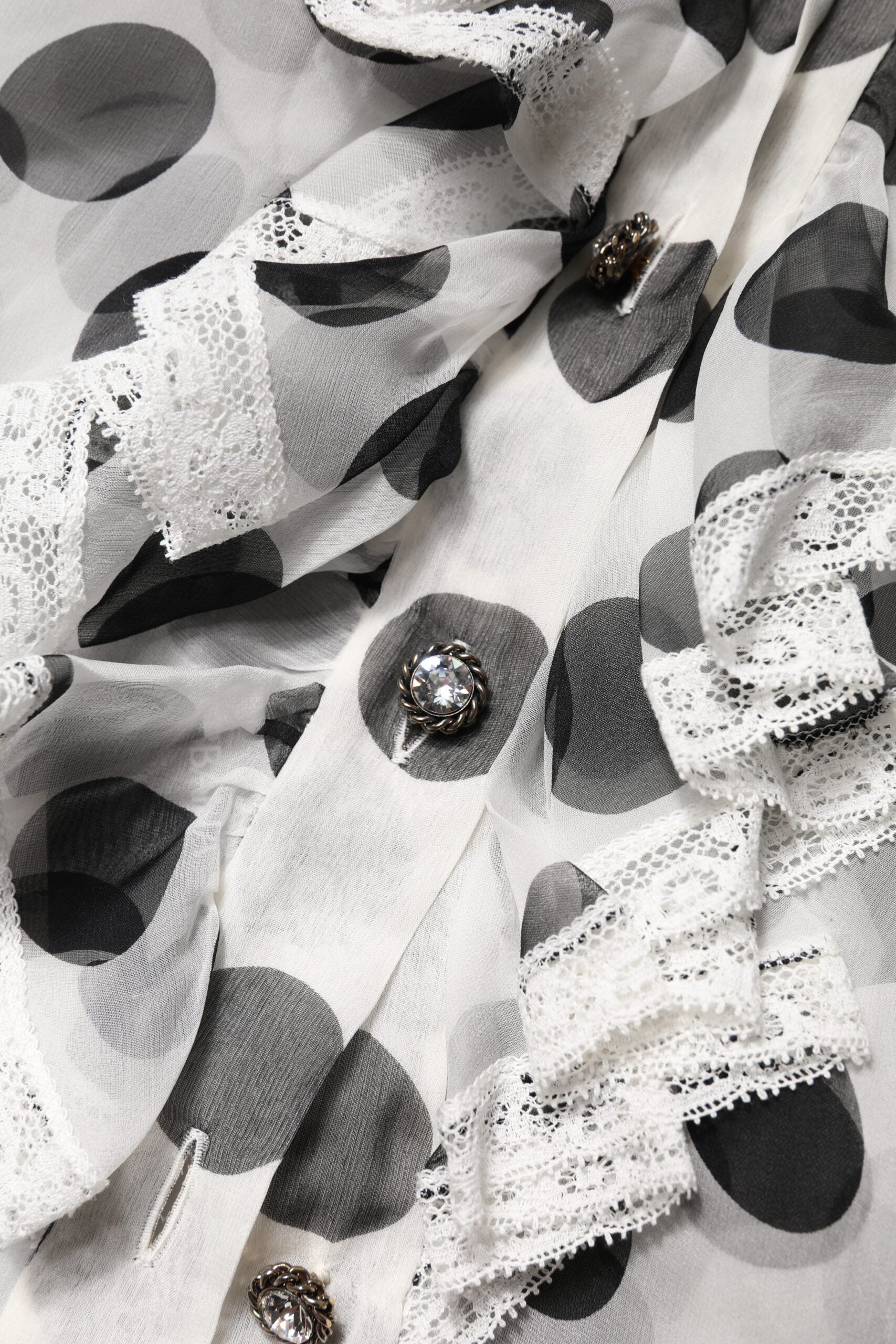 Dolce & Gabbana White Black Polka Dot Cotton Sleeveless Top | Regal Royce