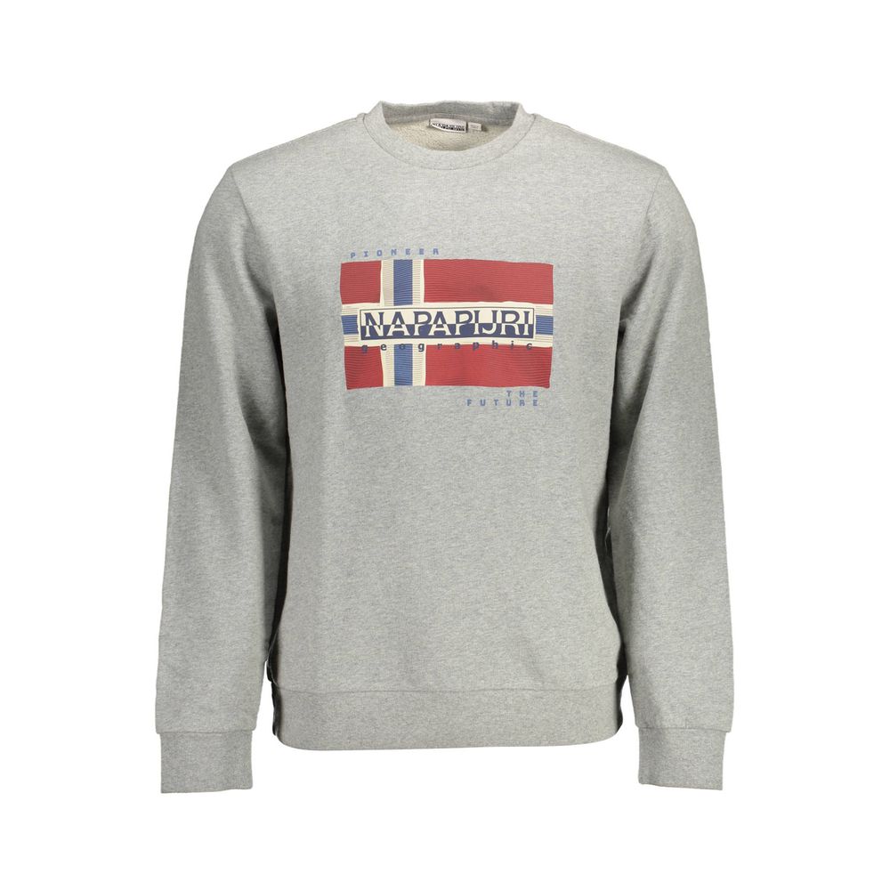Napapijri Grigio Cotton Men Sweatshirt | Regal Royce