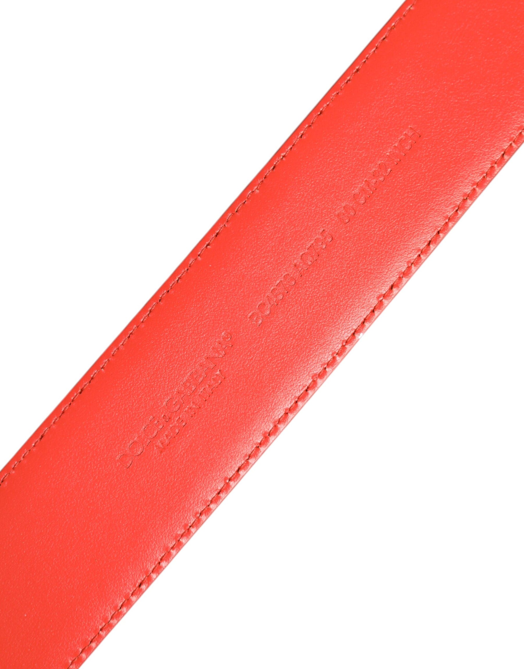 Dolce & Gabbana Orange Gold Tone Metal Logo Buckle Belt | Regal Royce