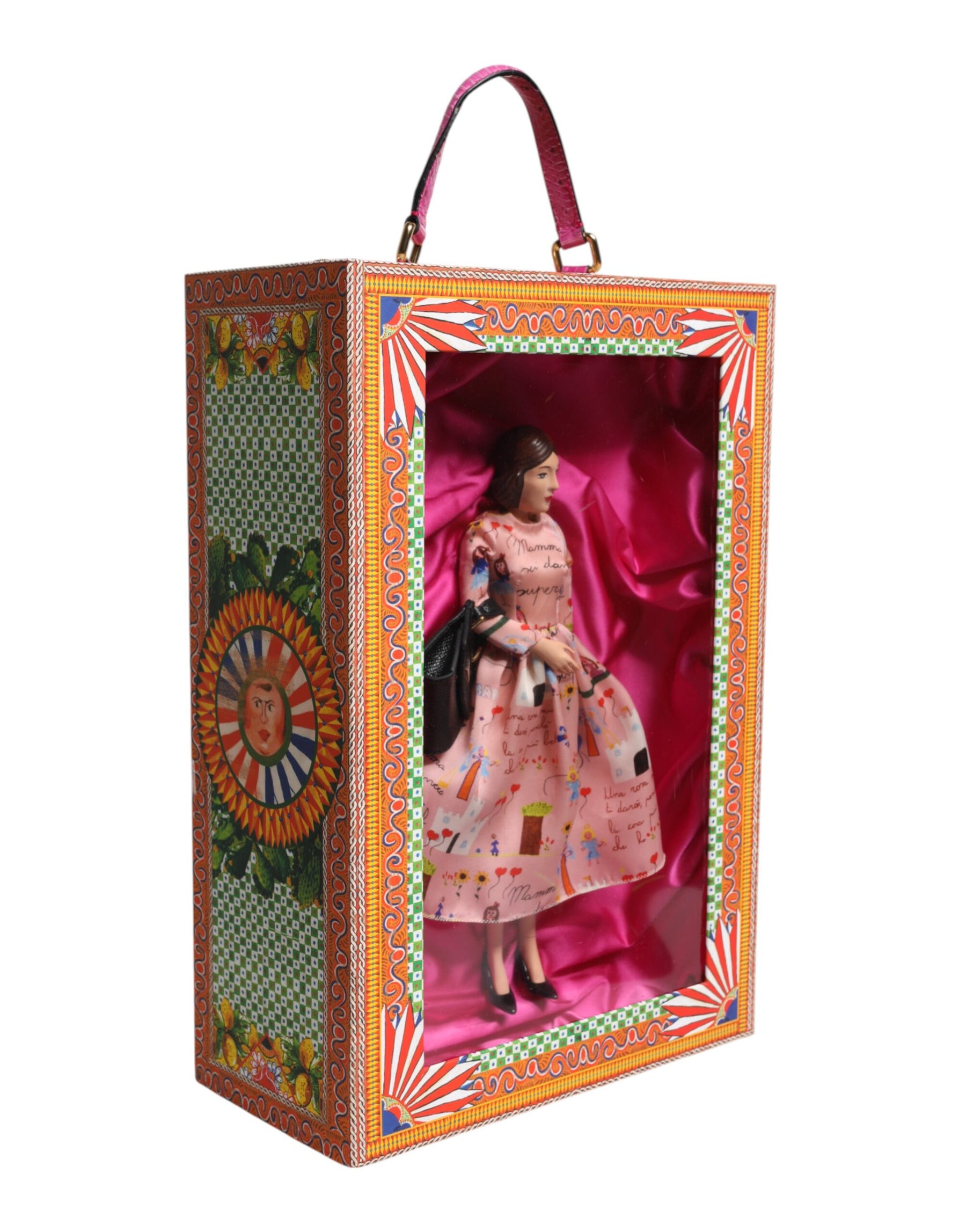 Dolce & Gabbana Pink Dress Ceramic Porcelain Fashion Leather Sicily Dolls | Regal Royce