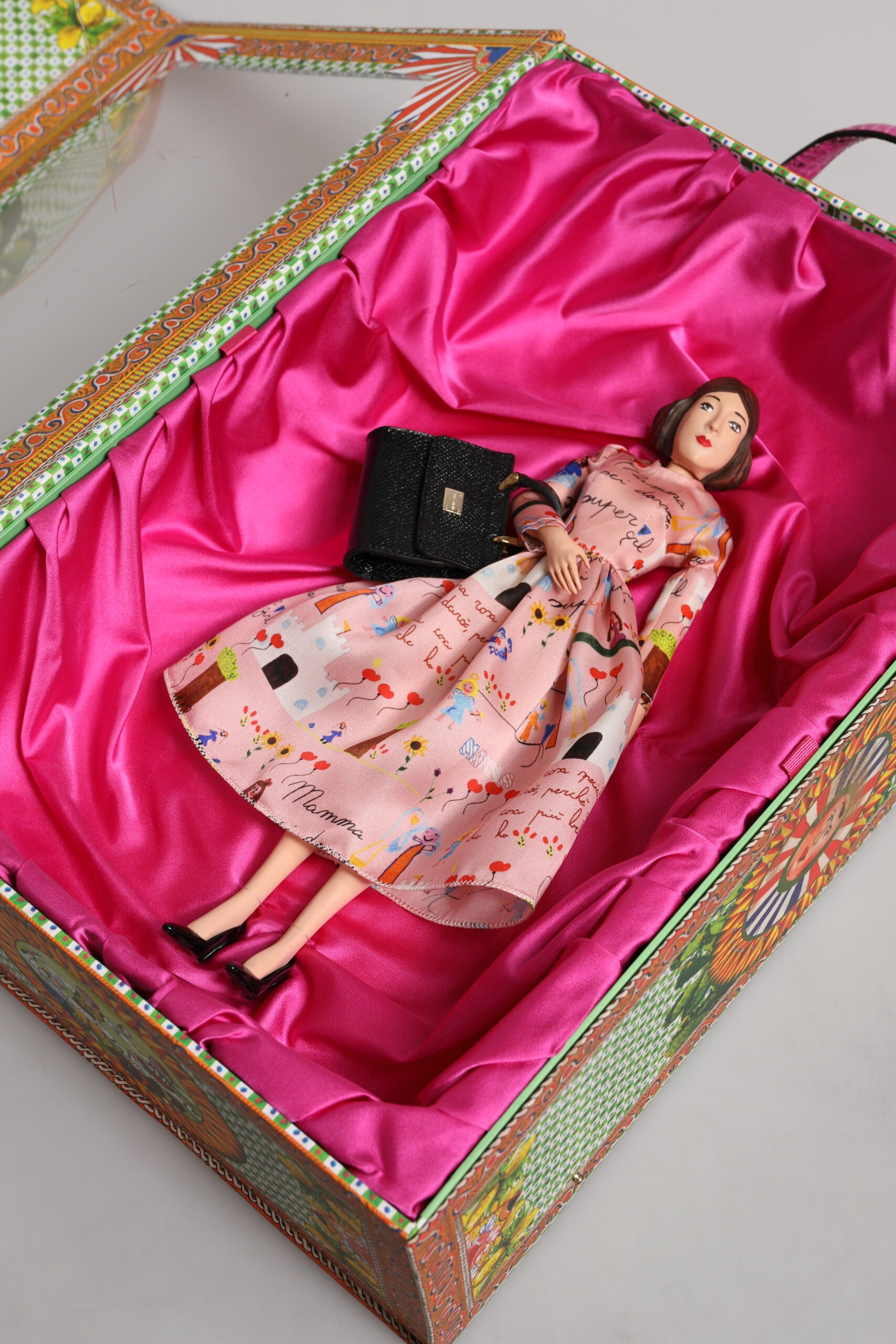 Dolce & Gabbana Pink Dress Ceramic Porcelain Fashion Leather Sicily Dolls | Regal Royce