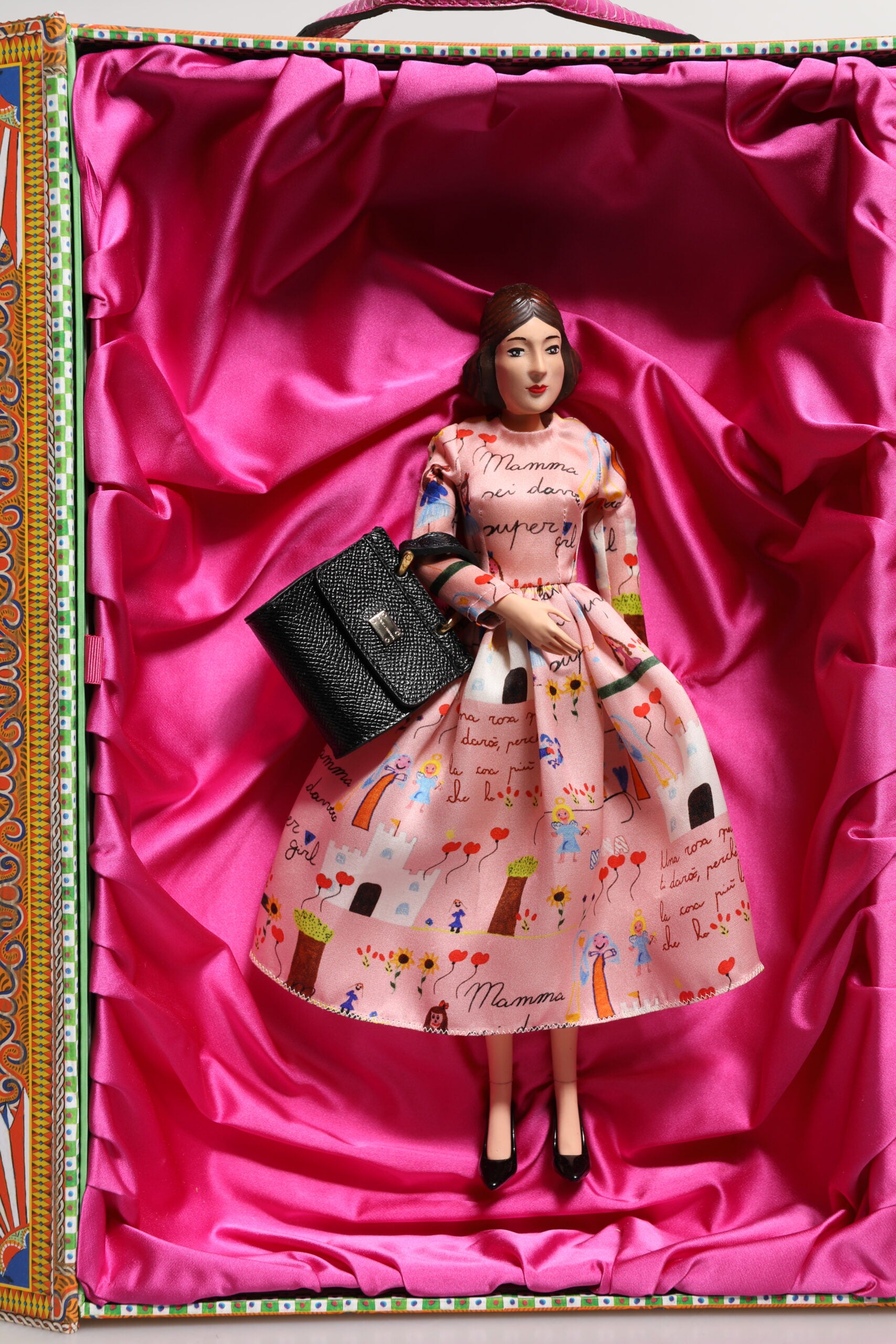 Dolce & Gabbana Pink Dress Ceramic Porcelain Fashion Leather Sicily Dolls | Regal Royce