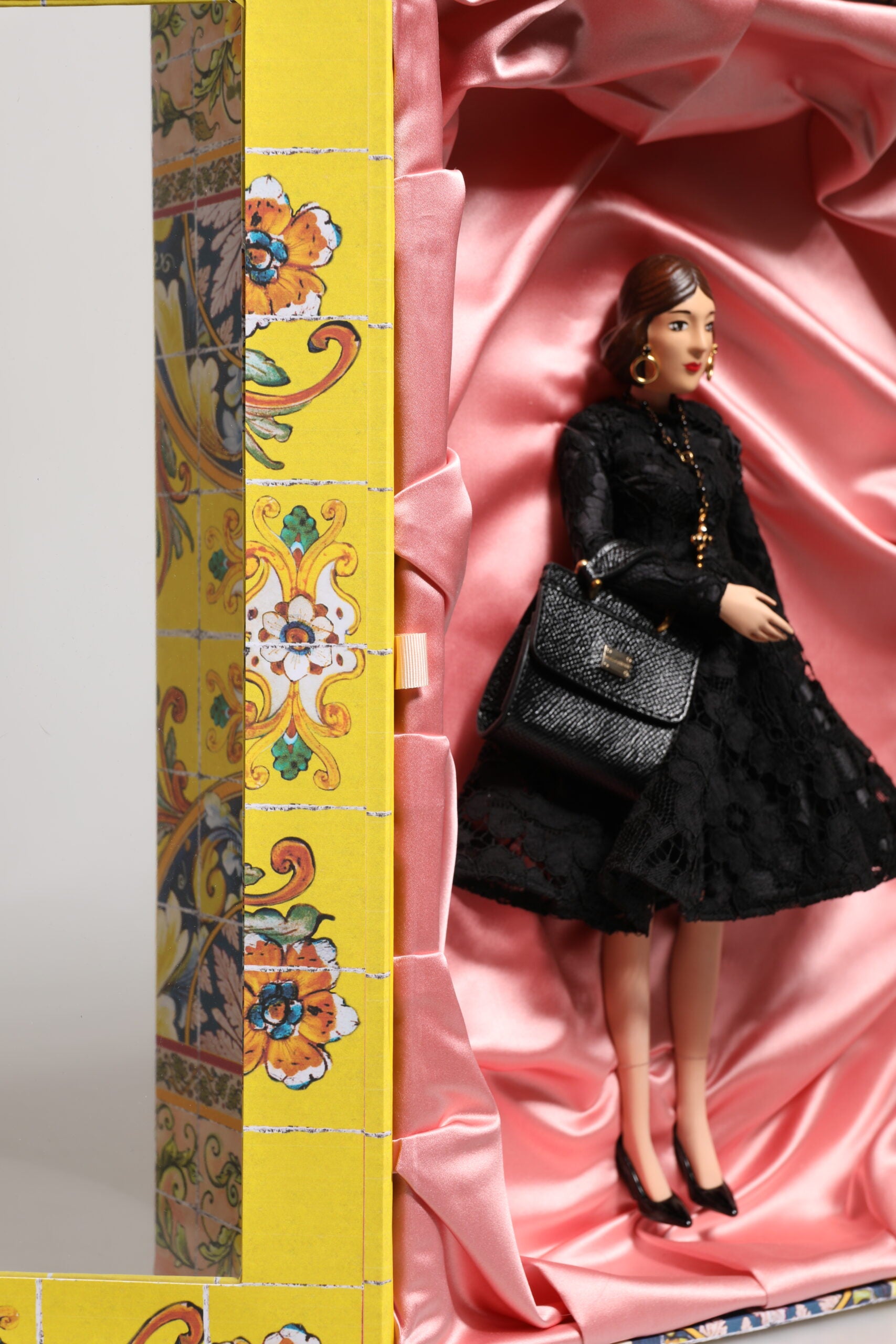 Dolce & Gabbana Black Dress Ceramic Porcelain Fashion Leather Sicily Dolls | Regal Royce