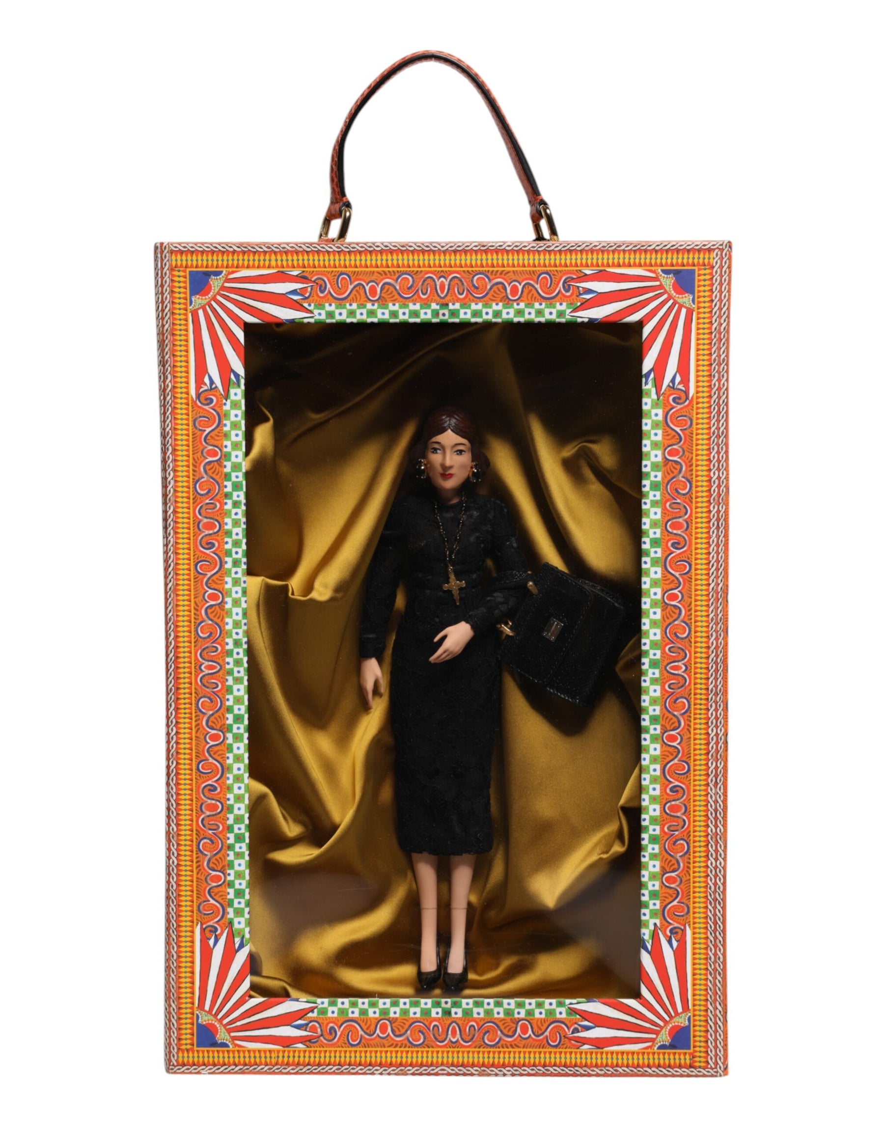 Dolce & Gabbana Black Dress Ceramic Porcelain Fashion Leather Sicily Dolls | Regal Royce