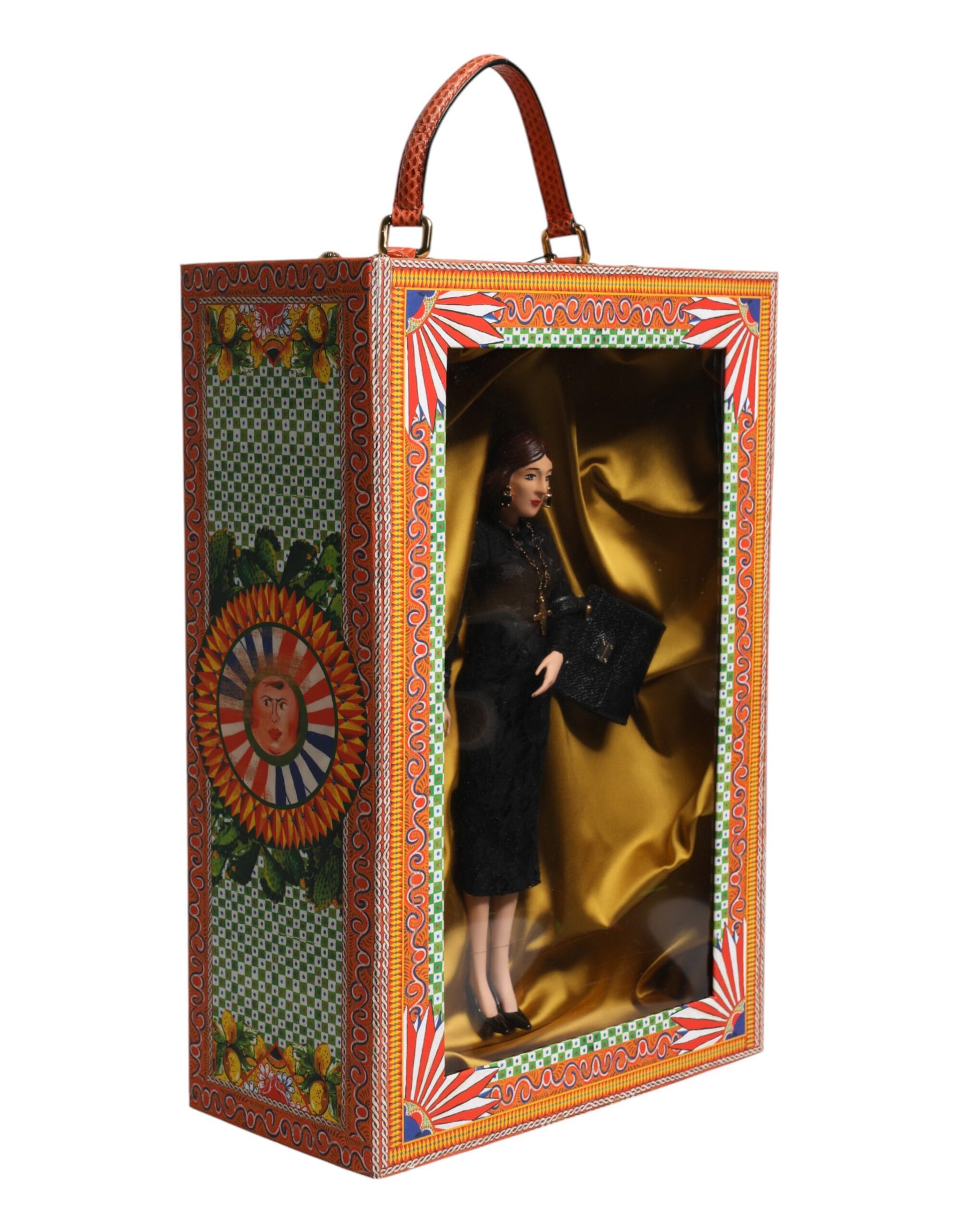 Dolce & Gabbana Black Dress Ceramic Porcelain Fashion Leather Sicily Dolls | Regal Royce