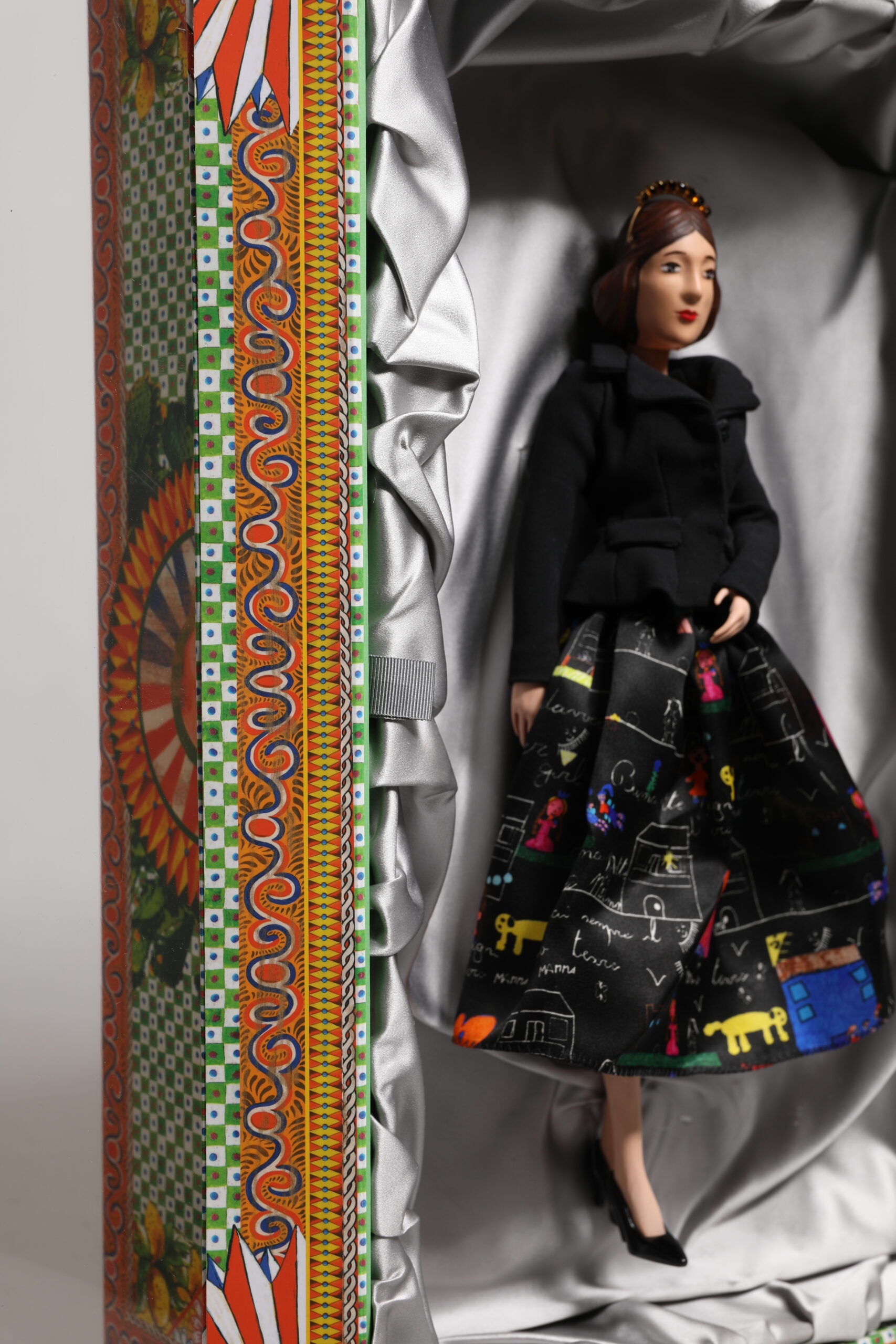 Dolce & Gabbana Black Dress Ceramic Porcelain Fashion Leather Sicily Dolls | Regal Royce