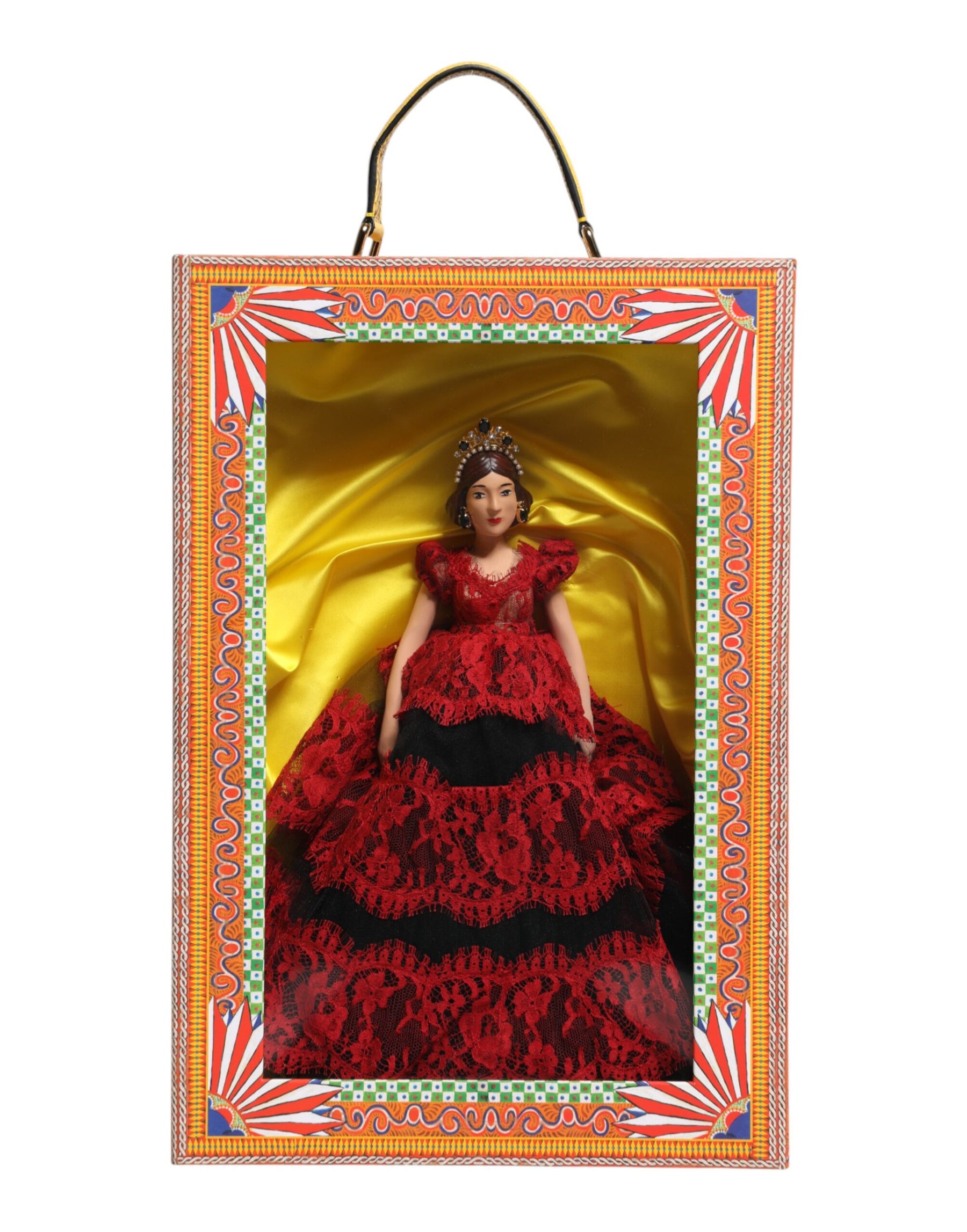 Dolce & Gabbana Red Dress Ceramic Porcelain Fashion Box Leather Sicily Dolls | Regal Royce