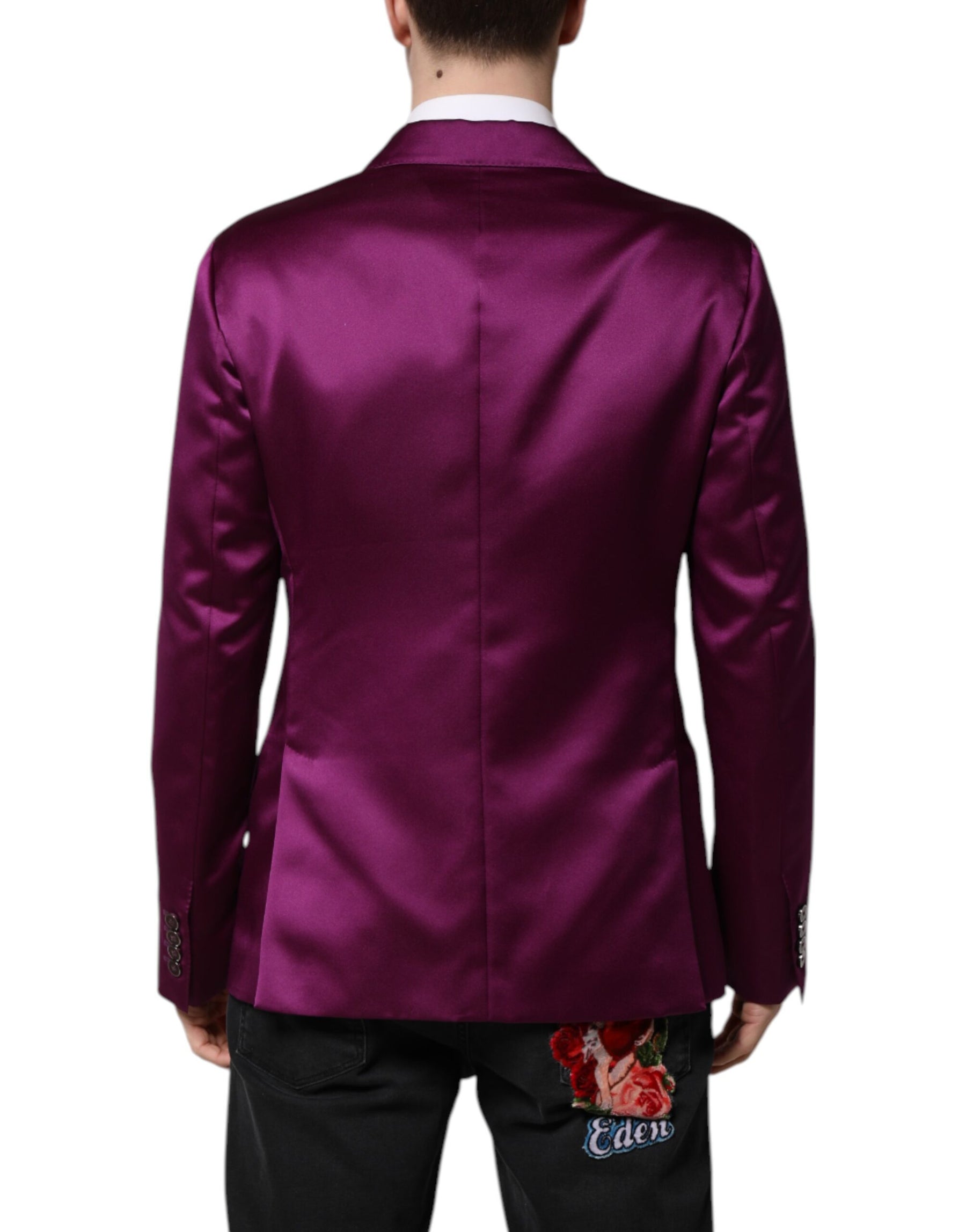 Dolce & Gabbana Purple Double Breasted Men Suit Coat Blazer | Regal Royce
