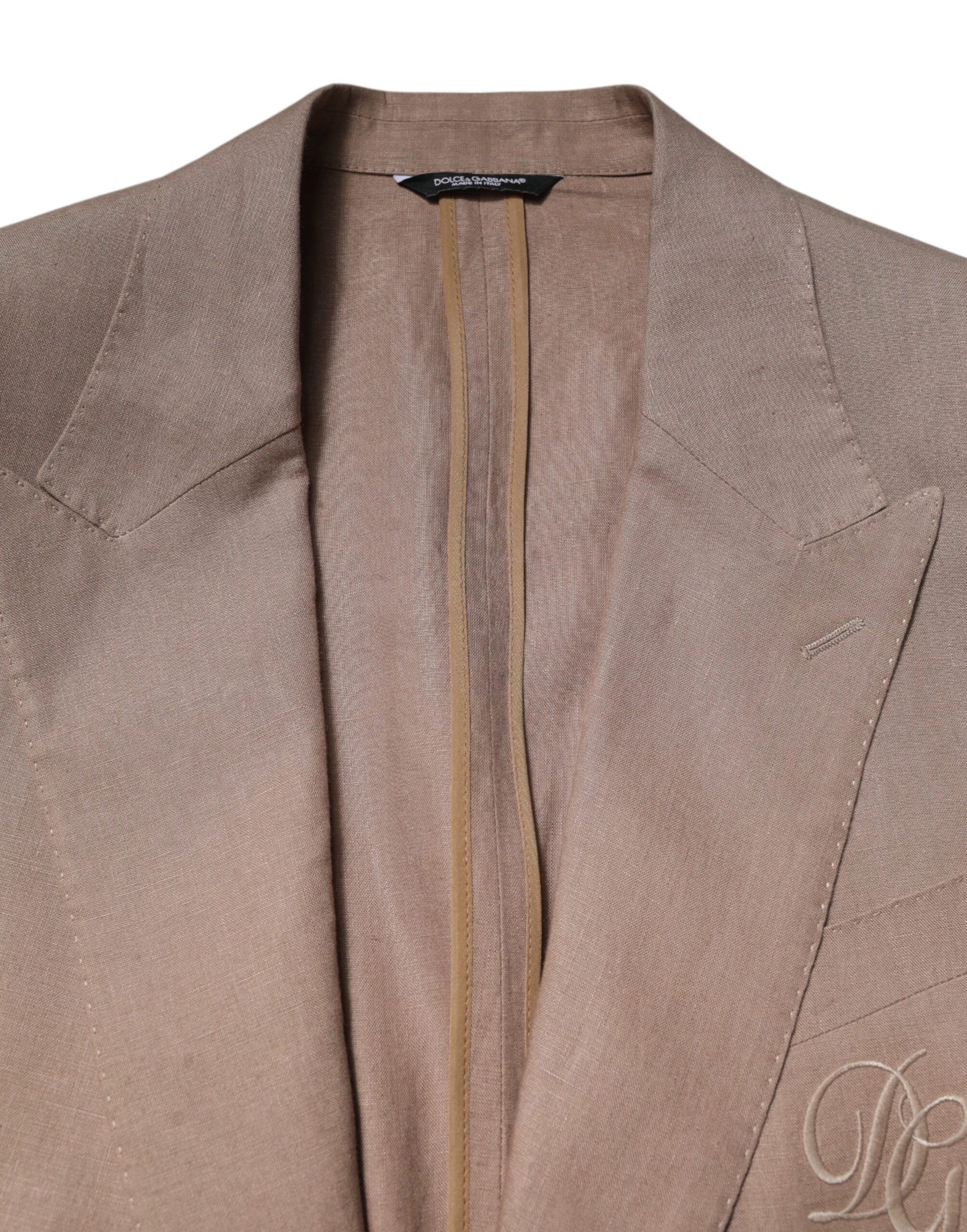 Dolce & Gabbana Beige TAORMINA Single Breasted Coat Blazer | Regal Royce