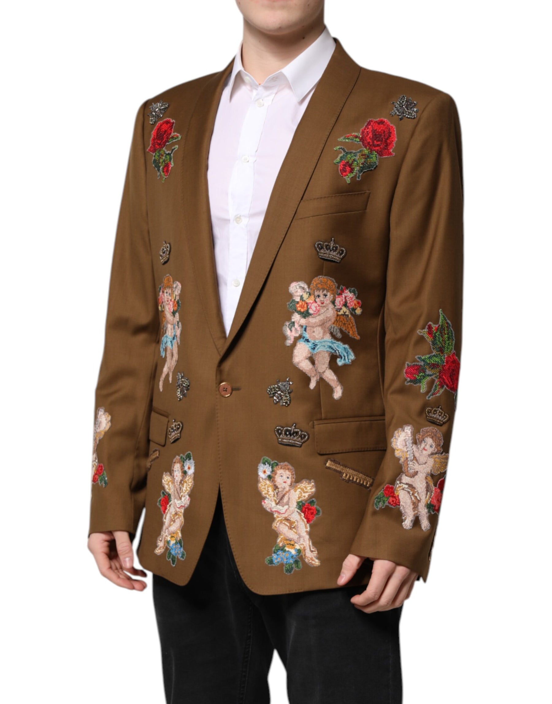 Dolce & Gabbana Brown MARTINI Single Breasted Coat Blazer | Regal Royce