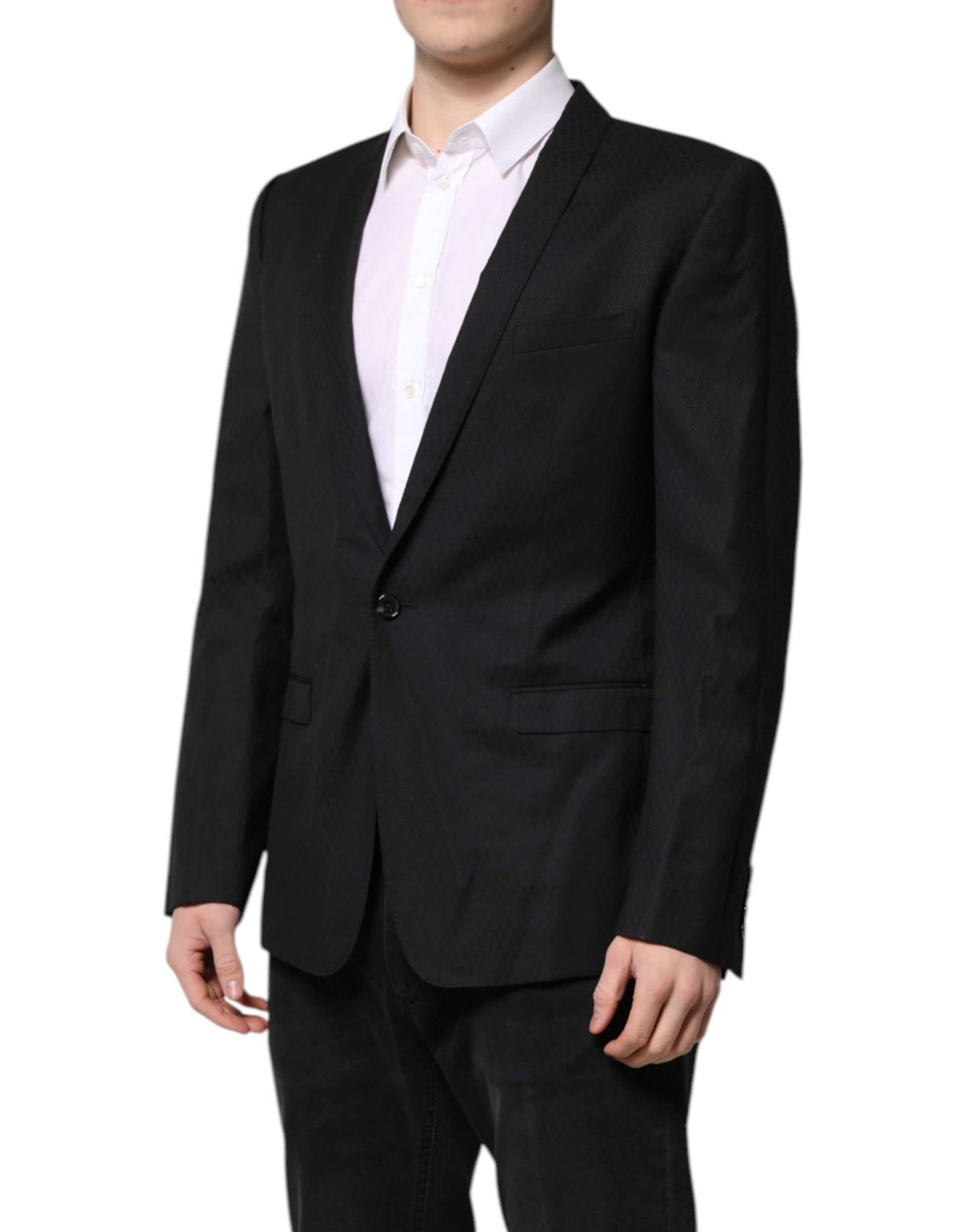 Dolce & Gabbana Black GOLD Single Breasted Suit Coat Blazer | Regal Royce