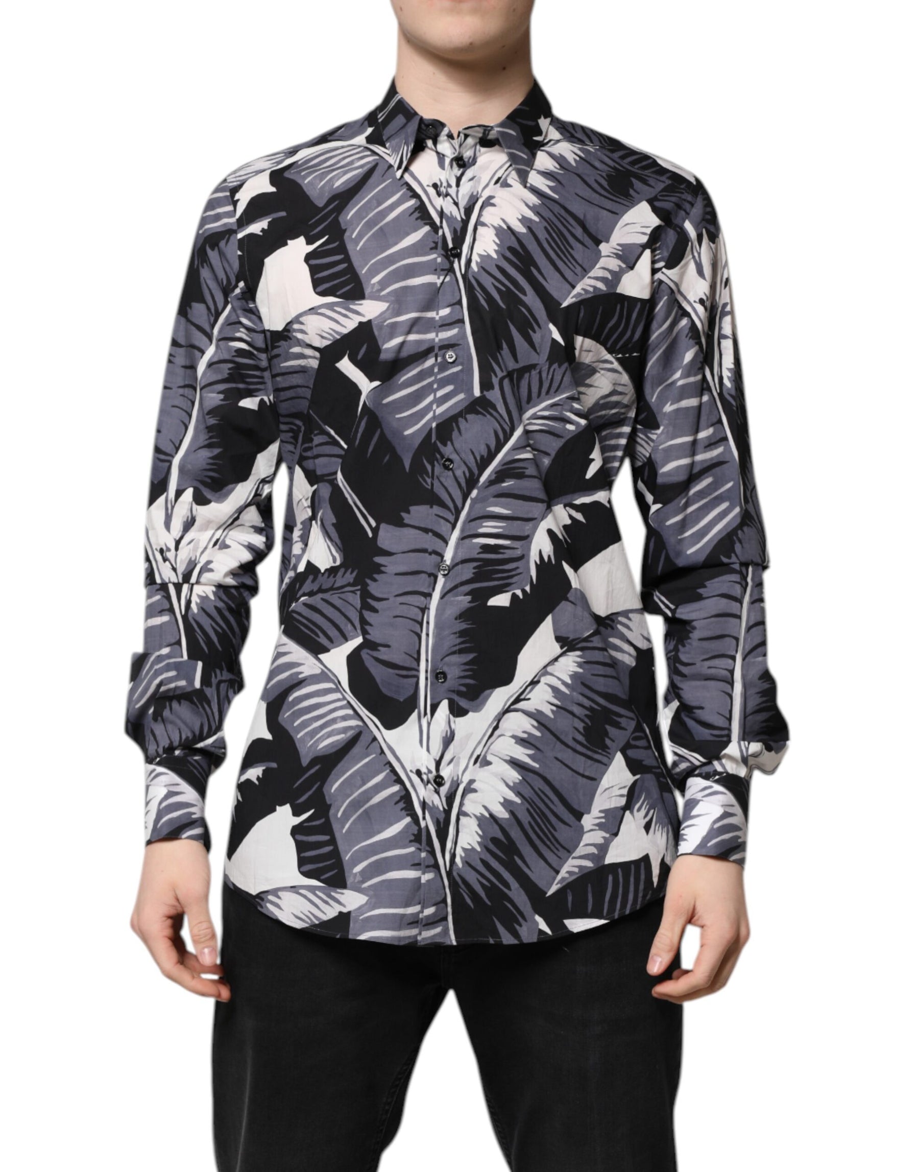 Dolce & Gabbana Multicolor GOLD Cotton Banana Leaf Print Shirt | Regal Royce