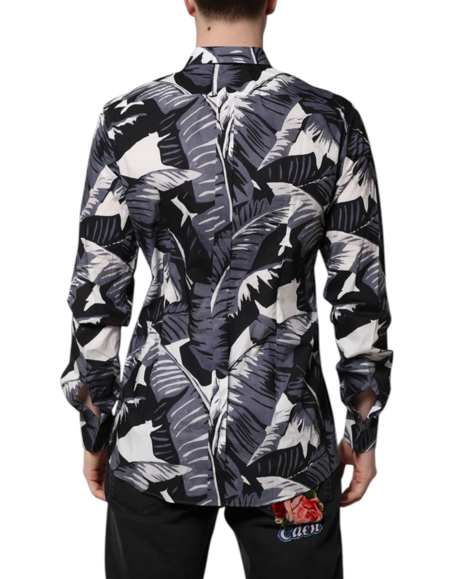 Dolce & Gabbana Multicolor GOLD Cotton Banana Leaf Print Shirt | Regal Royce