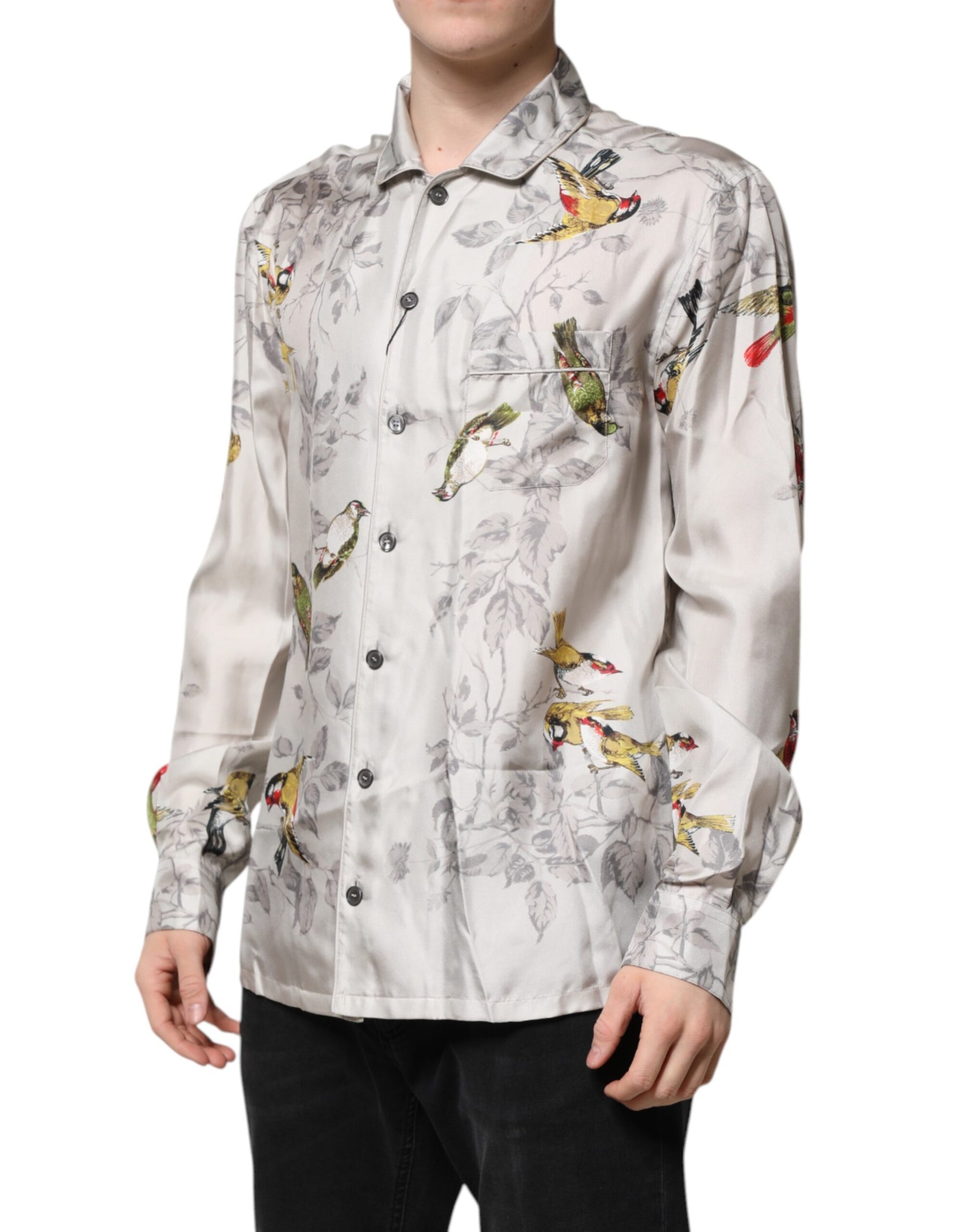 Dolce & Gabbana Multicolor Silk Printed Button Down Shirt | Regal Royce