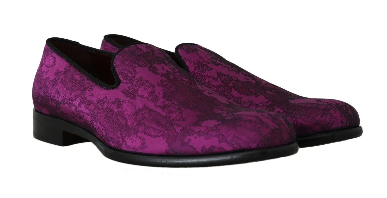Dolce & Gabbana Purple Jacquard Loafers Dress Formal Shoes | Regal Royce