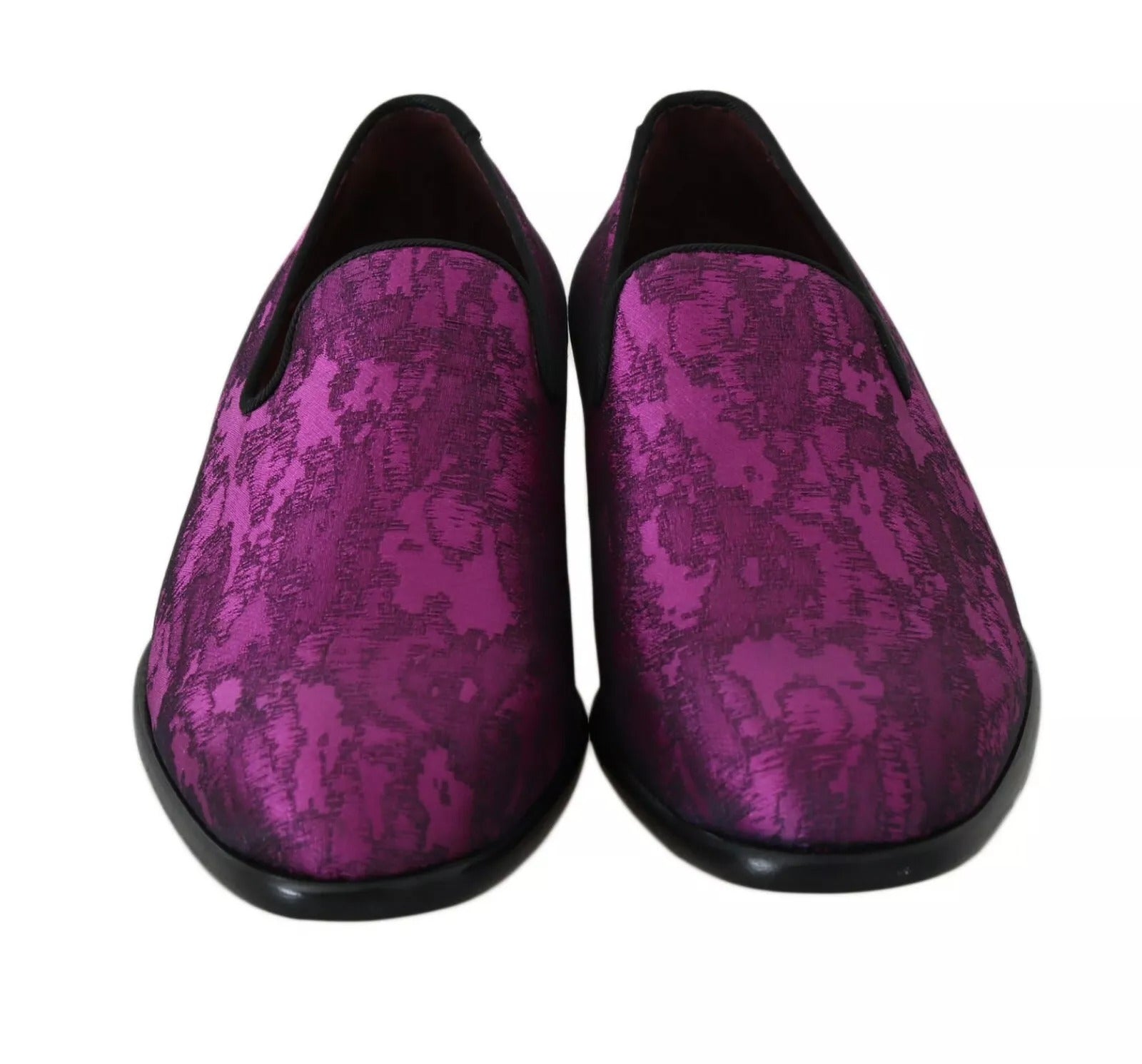Dolce & Gabbana Purple Jacquard Loafers Dress Formal Shoes | Regal Royce