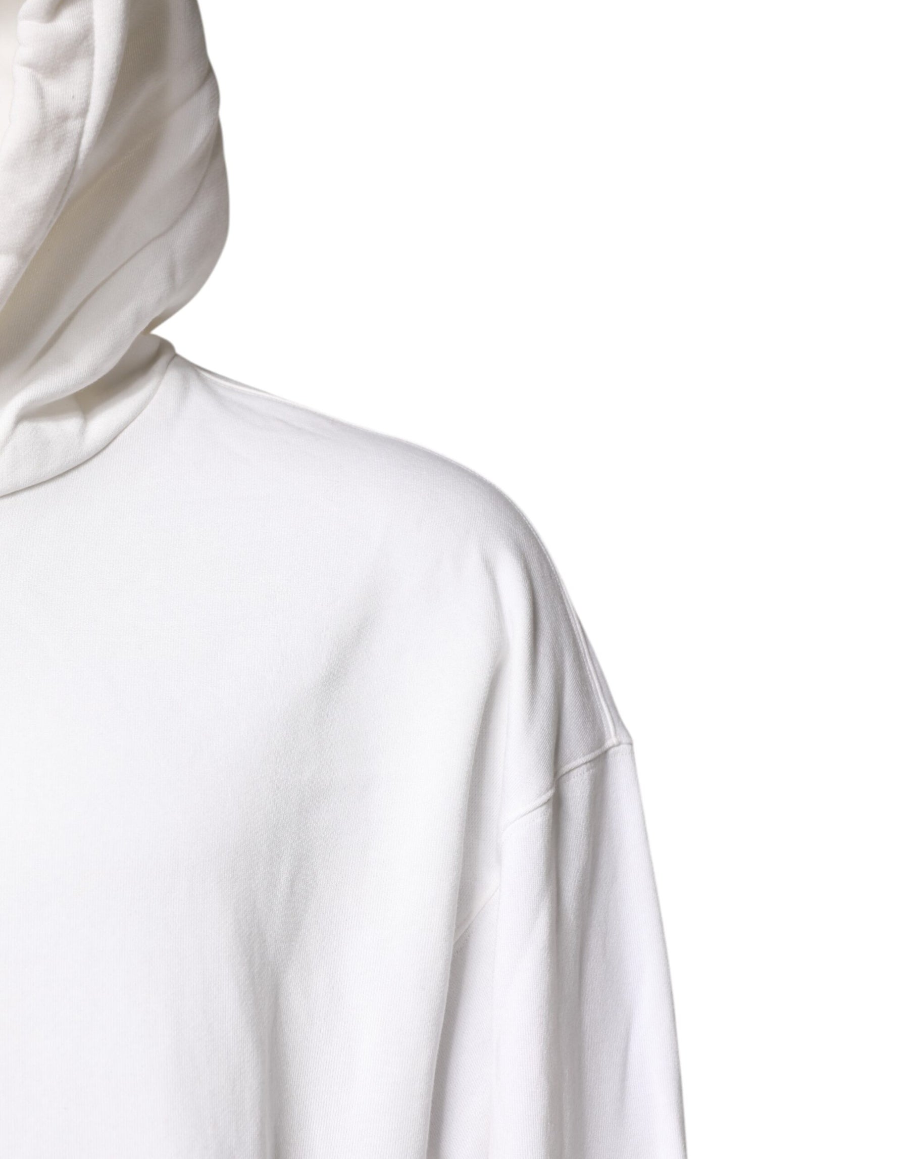 Dolce & Gabbana White Embossed Logo Hooded Sweatshirt Sweater | Regal Royce
