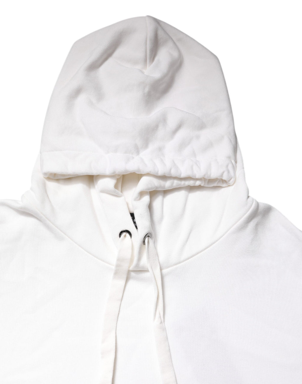 Dolce & Gabbana White Embossed Logo Hooded Sweatshirt Sweater