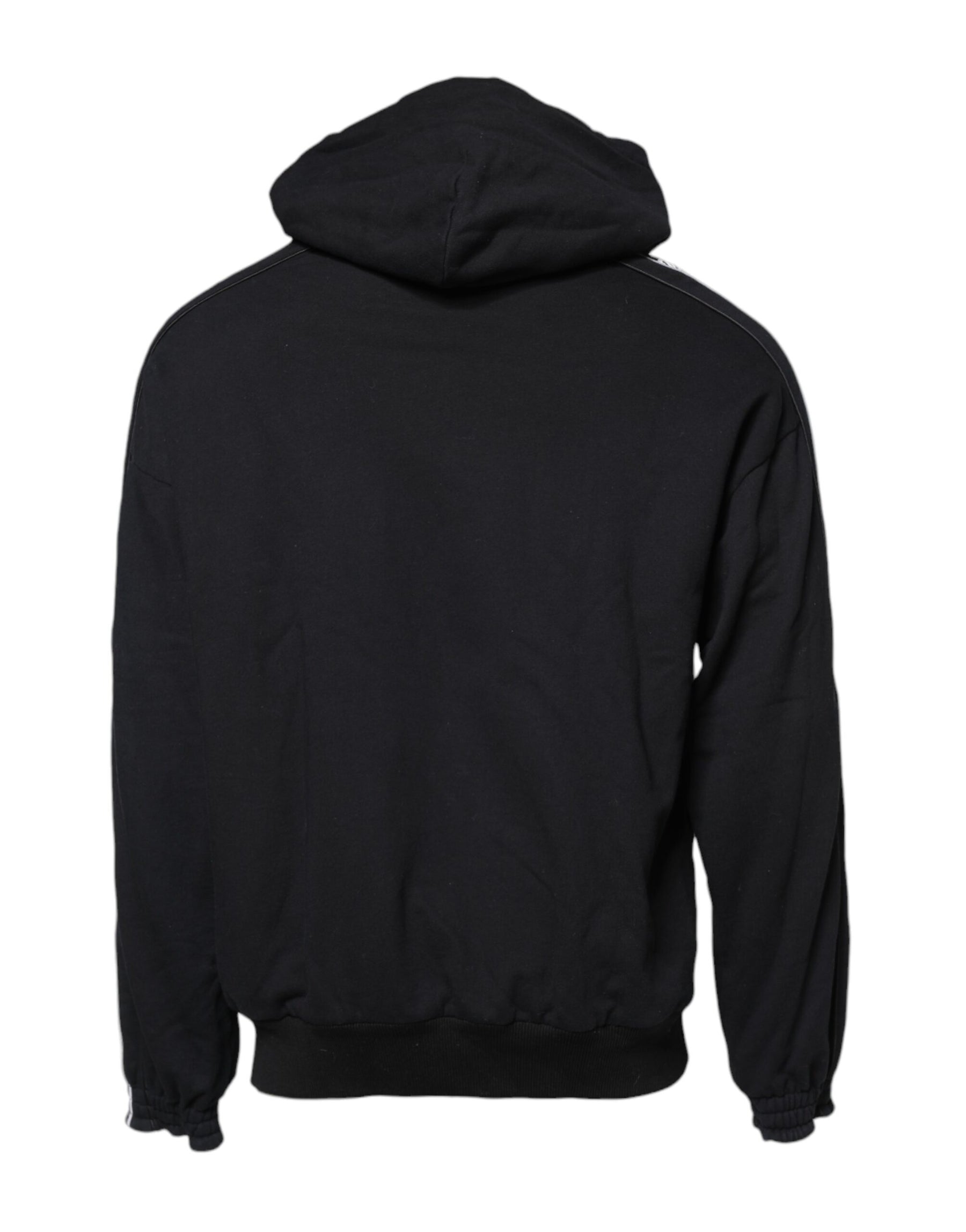 Dolce & Gabbana Black Cotton Logo Hooded Sweatshirt Sweater | Regal Royce