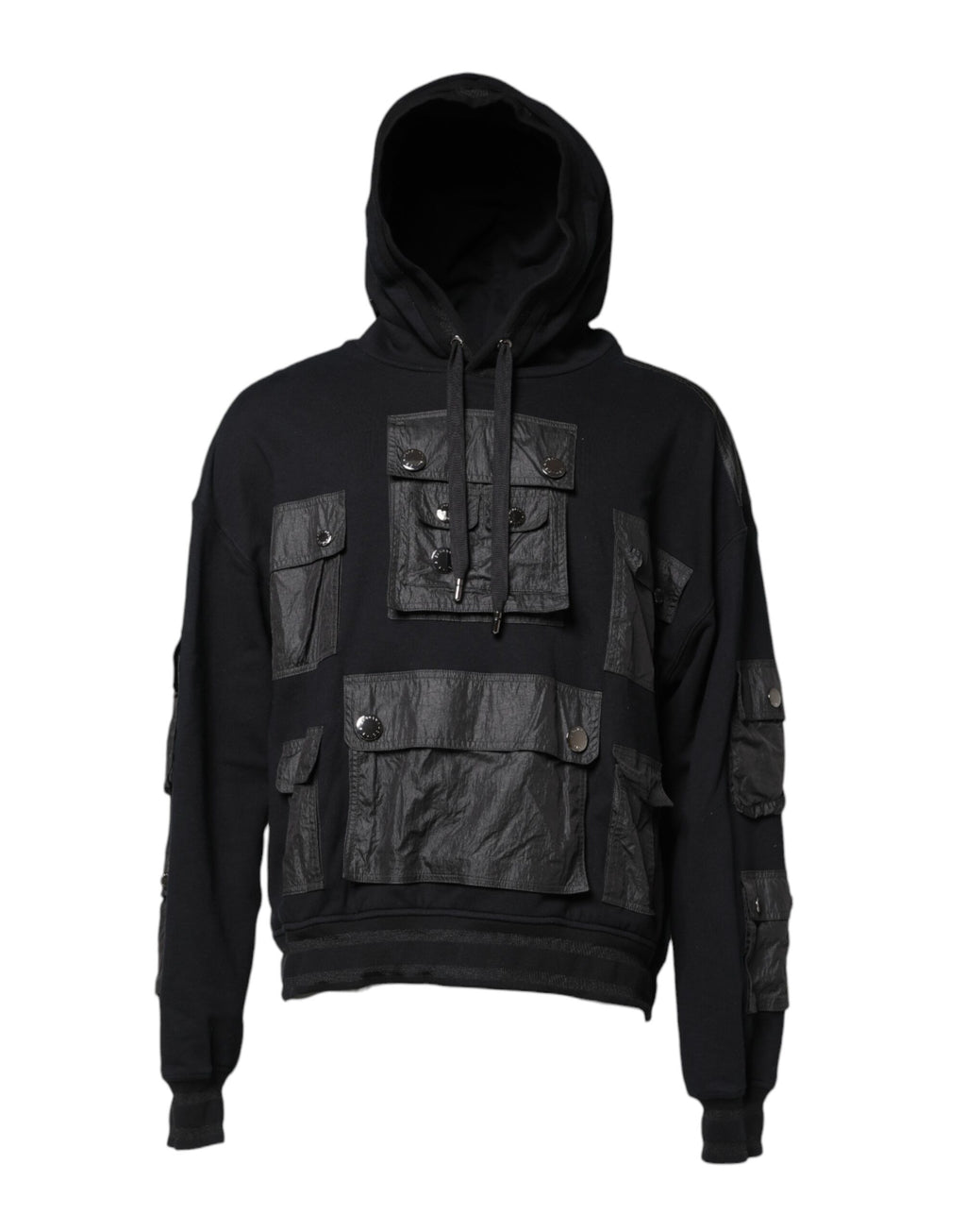 Dolce & Gabbana Black Cotton Hooded Sweatshirt Sweater