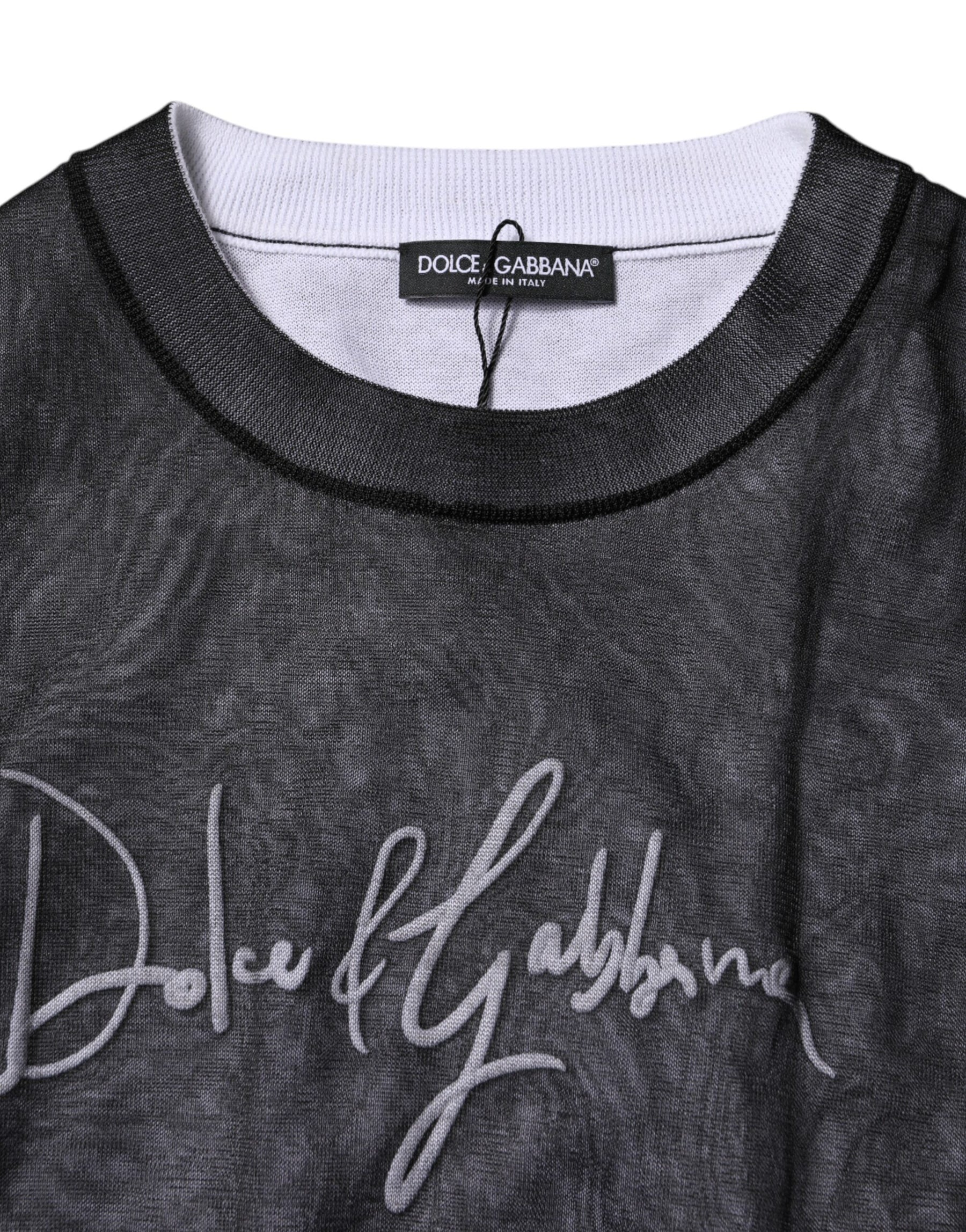 Dolce & Gabbana Black White Logo Knitted Pullover Sweater | Regal Royce