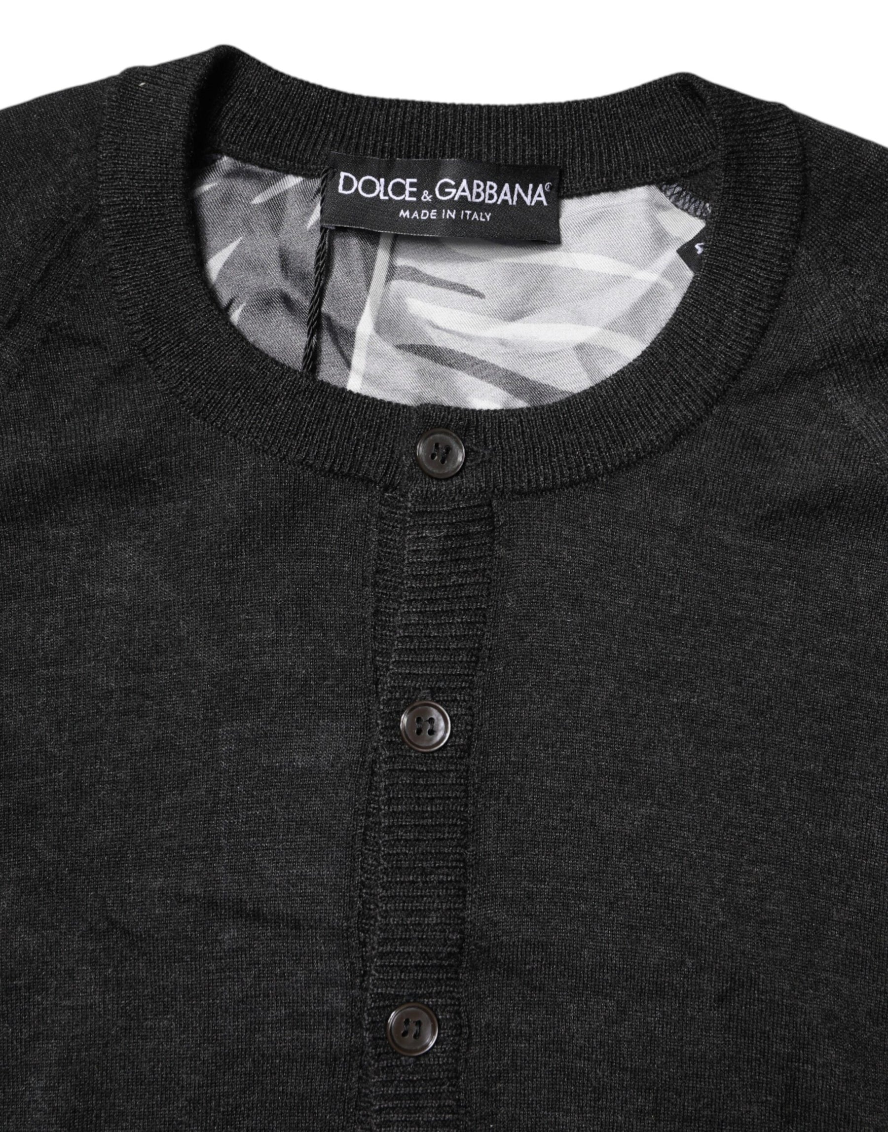 Dolce & Gabbana Black Printed Knitted Men Pullover Sweater | Regal Royce
