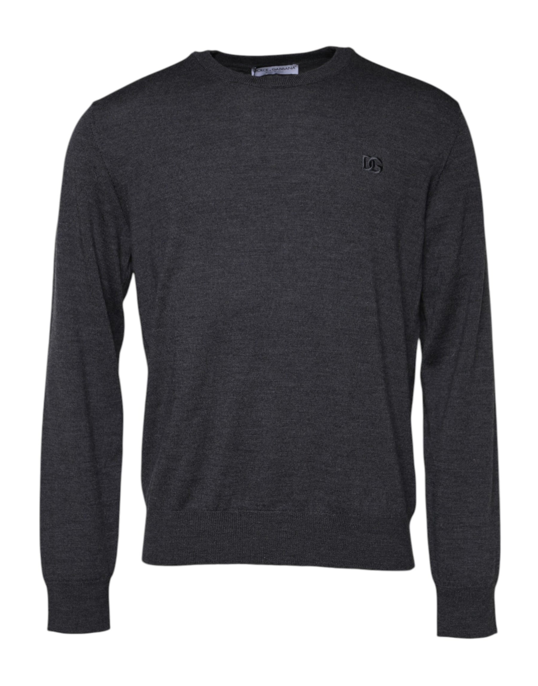 Dolce & Gabbana Gray Wool Logo Knitted Men Pullover Sweater | Regal Royce