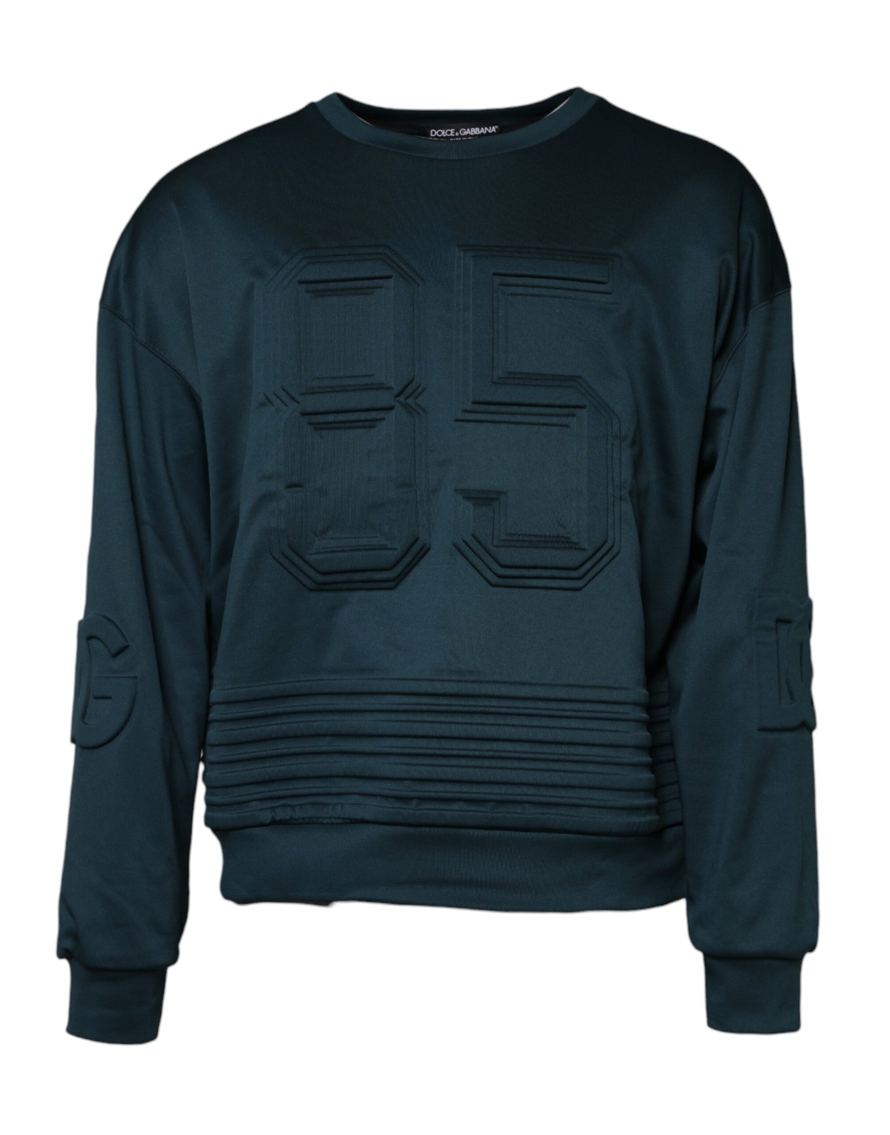Dolce & Gabbana Dark Green Embossed Logo Pullover Sweater | Regal Royce