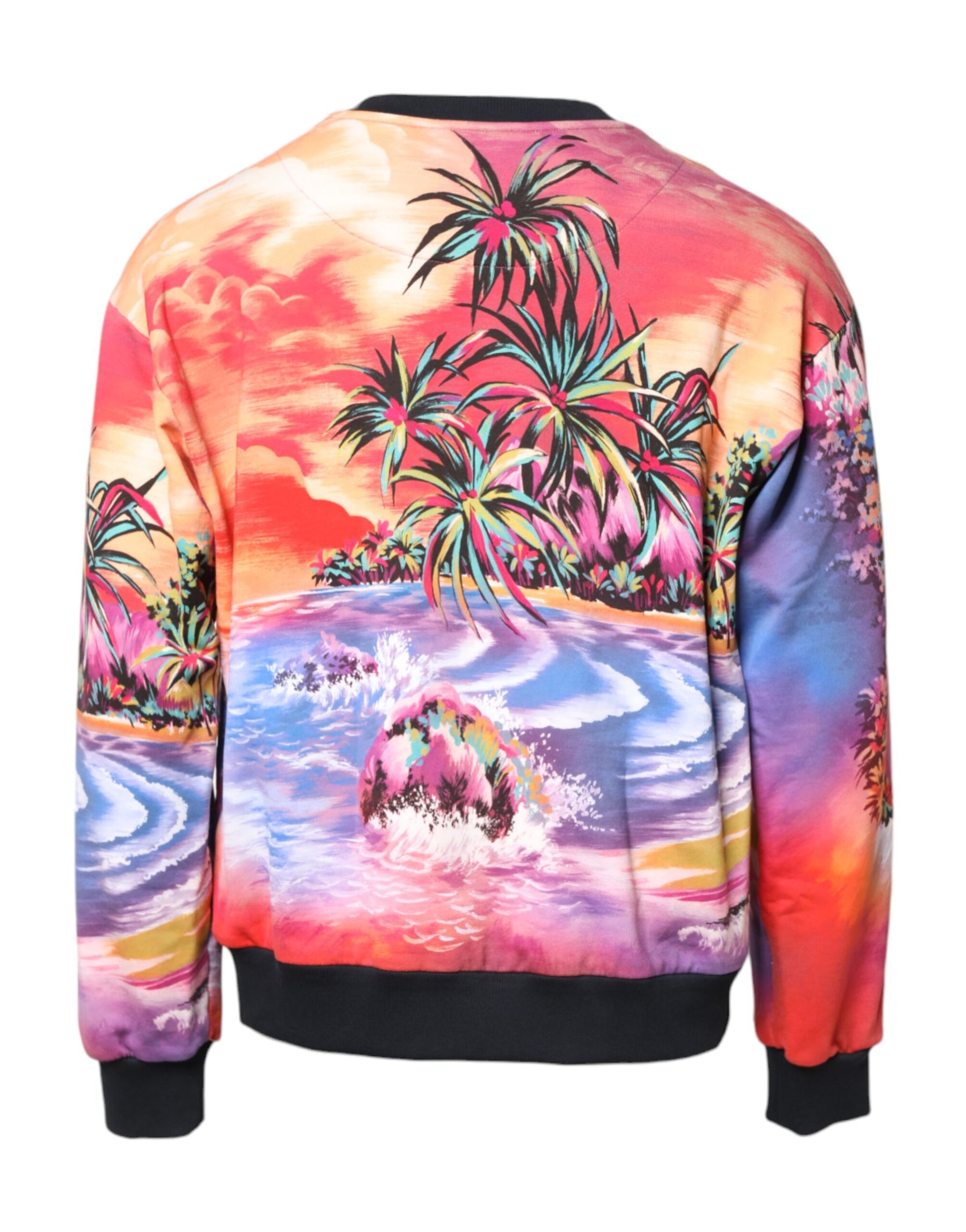 Dolce & Gabbana Multicolor Print Crew Neck Pullover Sweater | Regal Royce