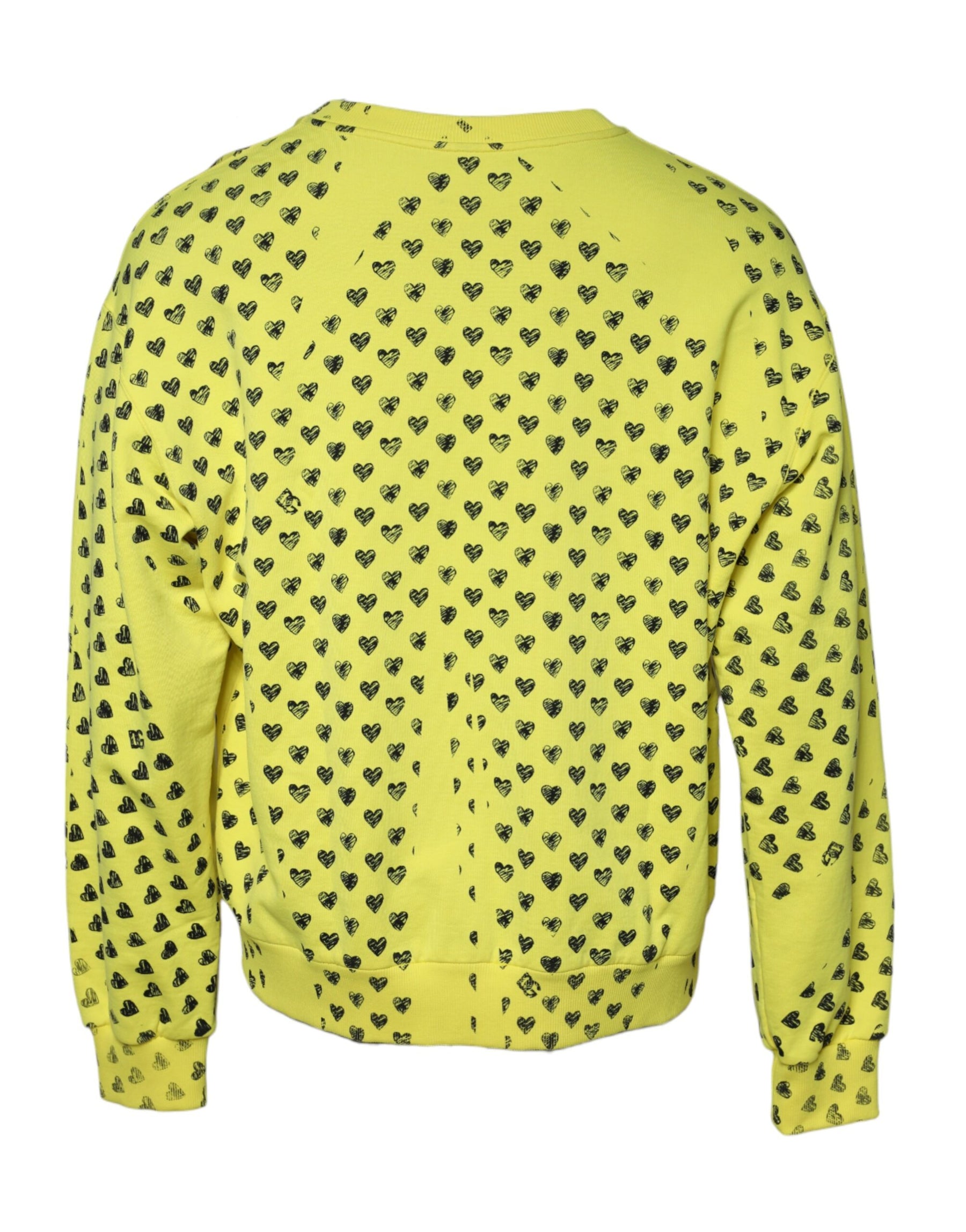 Dolce & Gabbana Yellow Heart Crew Neck Men Pullover Sweater | Regal Royce