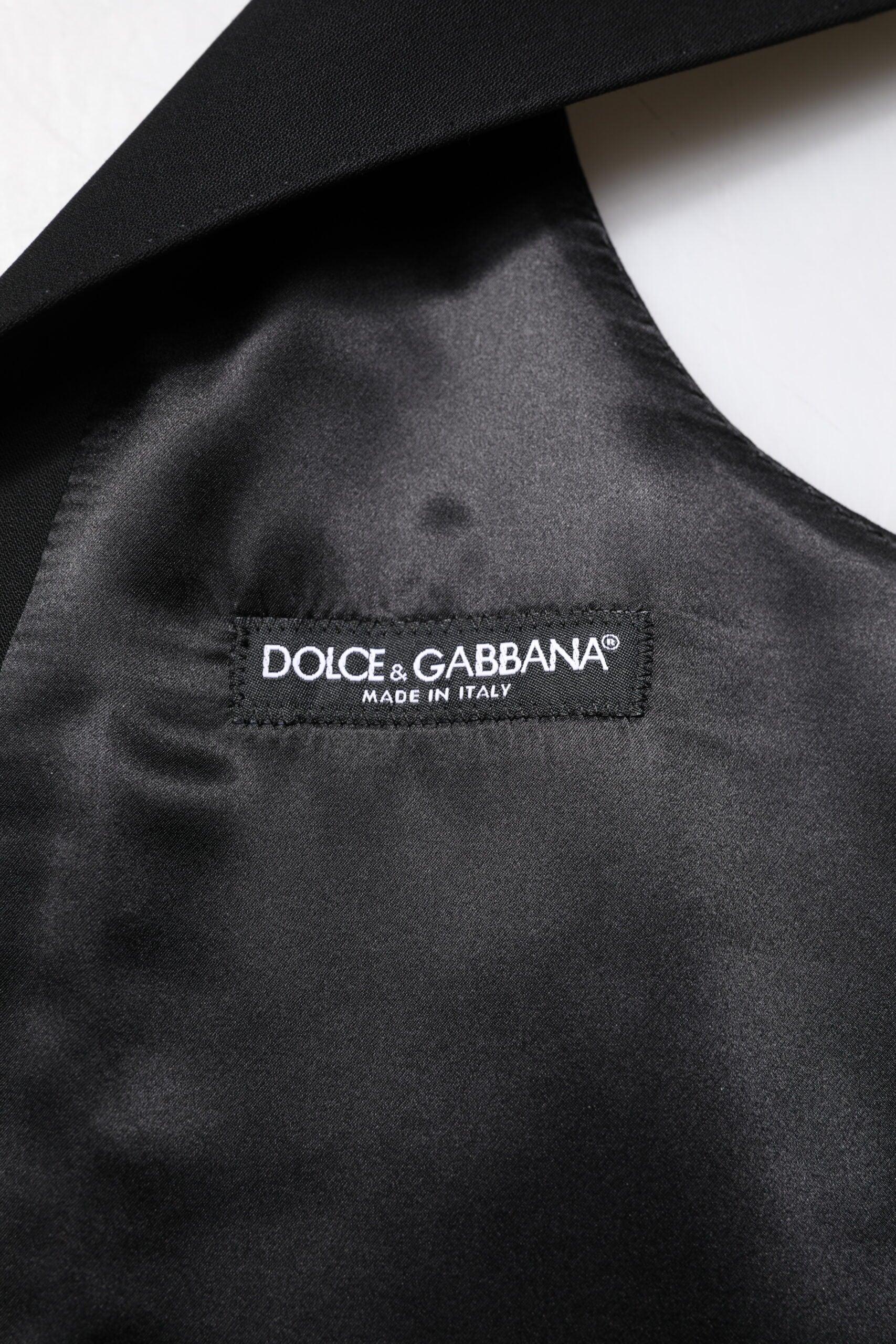 Dolce & Gabbana Black Wool Waistcoat Dress Formal Vest | Regal Royce