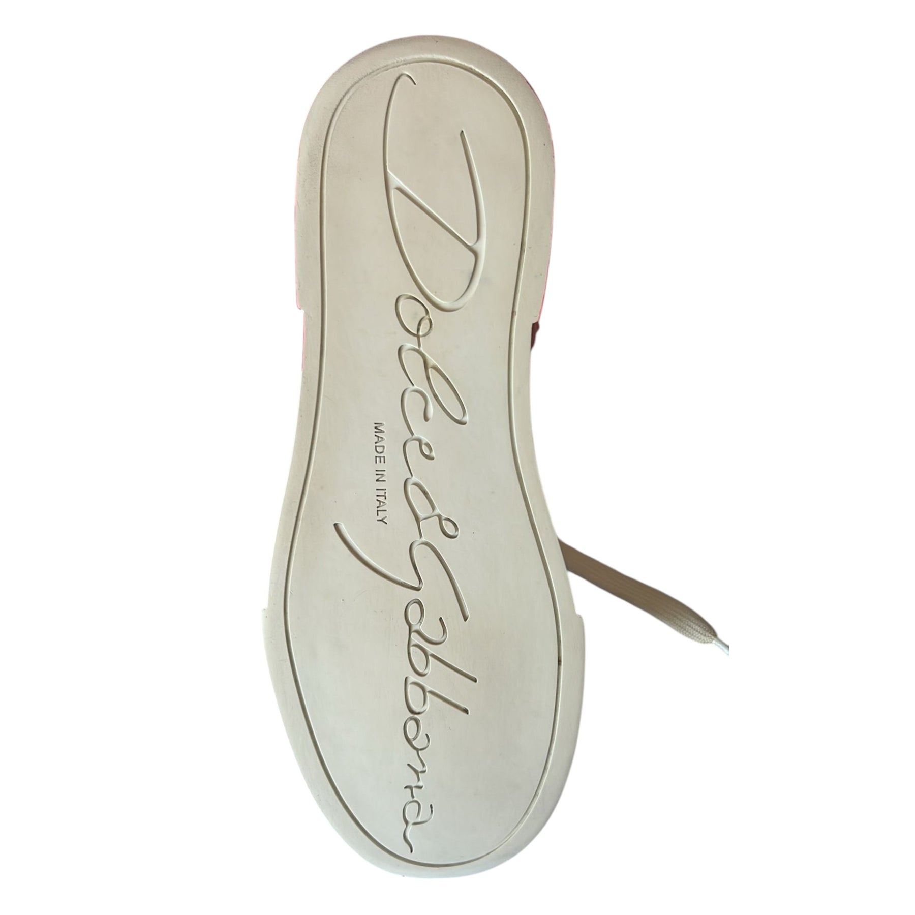 Dolce & Gabbana White Red Logo Portofino Sneakers Shoes | Regal Royce