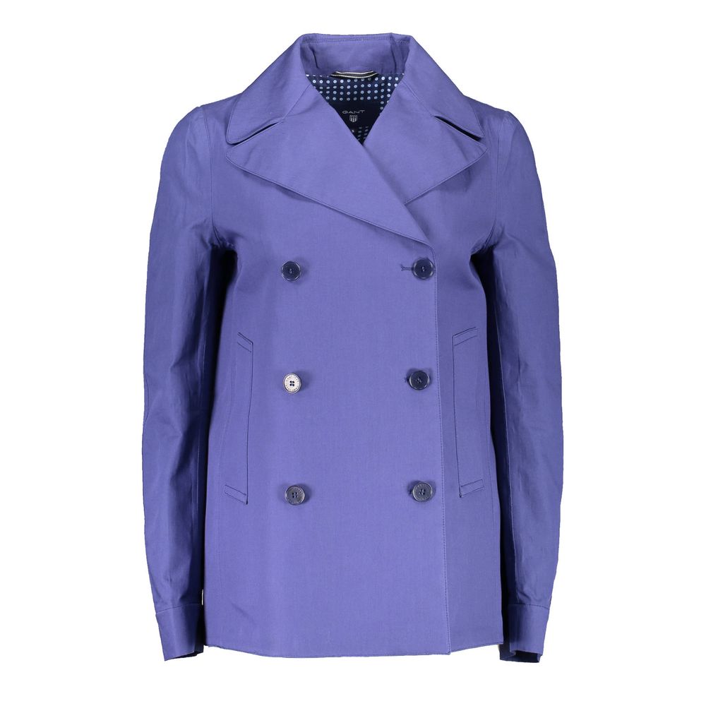 Gant Blue Cotton Women Coat Jacket | Regal Royce