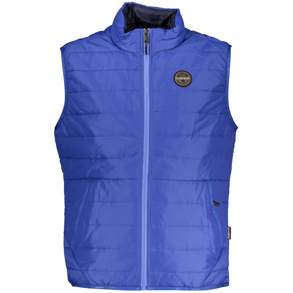 Napapijri Blue Polyester Men's Sleeveless Jacket | Regal Royce