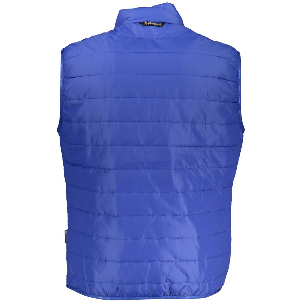 Napapijri Blue Polyester Men's Sleeveless Jacket | Regal Royce
