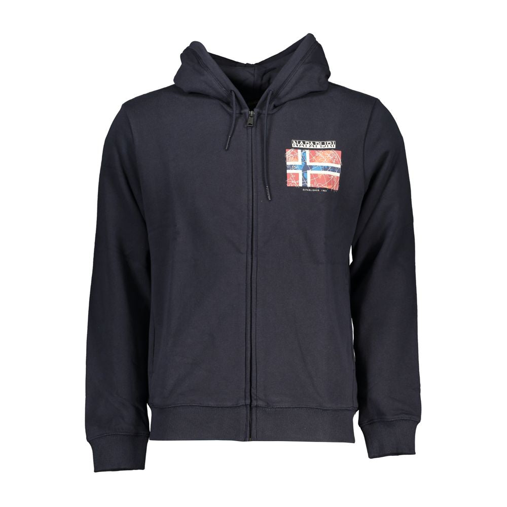 Napapijri Blue Cotton Men's Hooded Sweatshirt | Regal Royce