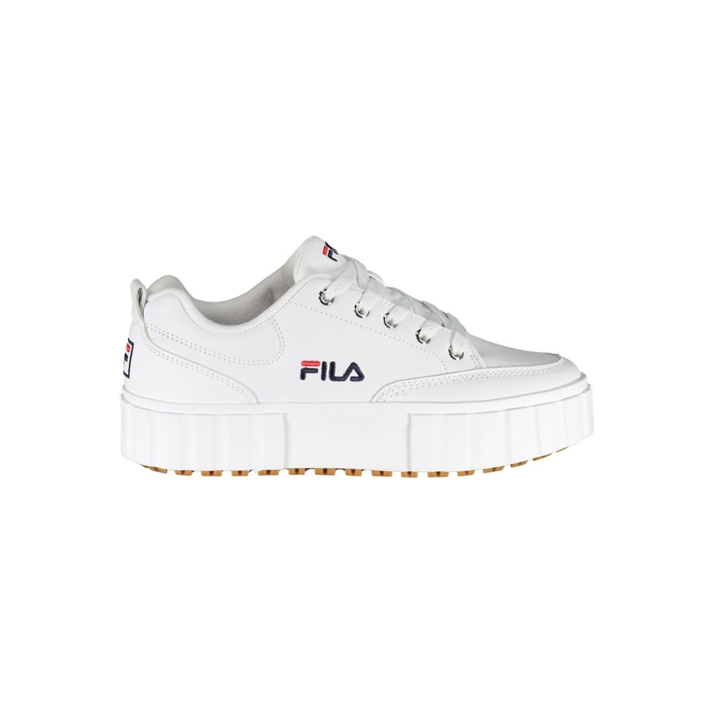 Fila Chic White Wedge Sneakers with Embroidered Detail | Regal Royce