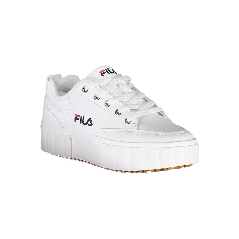 Fila Chic White Wedge Sneakers with Embroidered Detail | Regal Royce